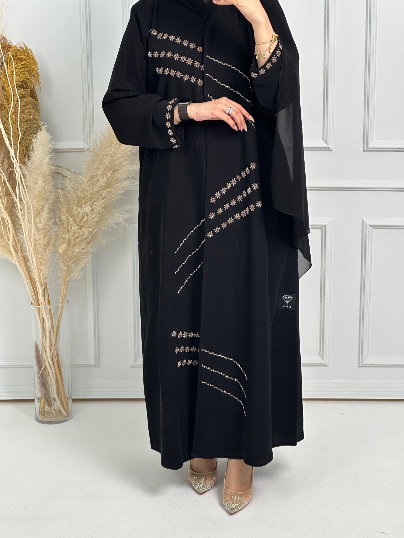 C - Black - Work - Abaya - Set - 182