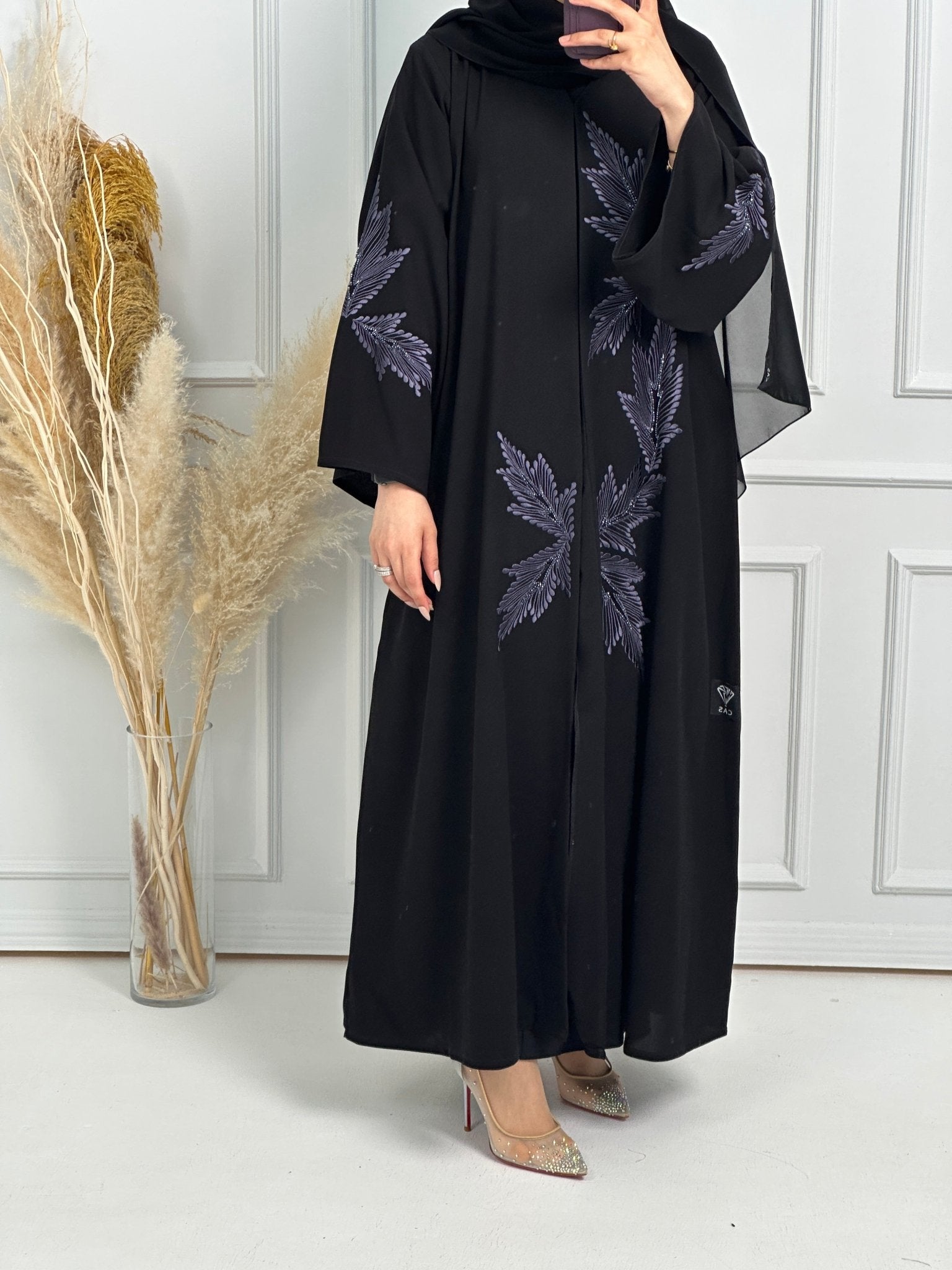 C - Black - Work - Abaya - Set - 183