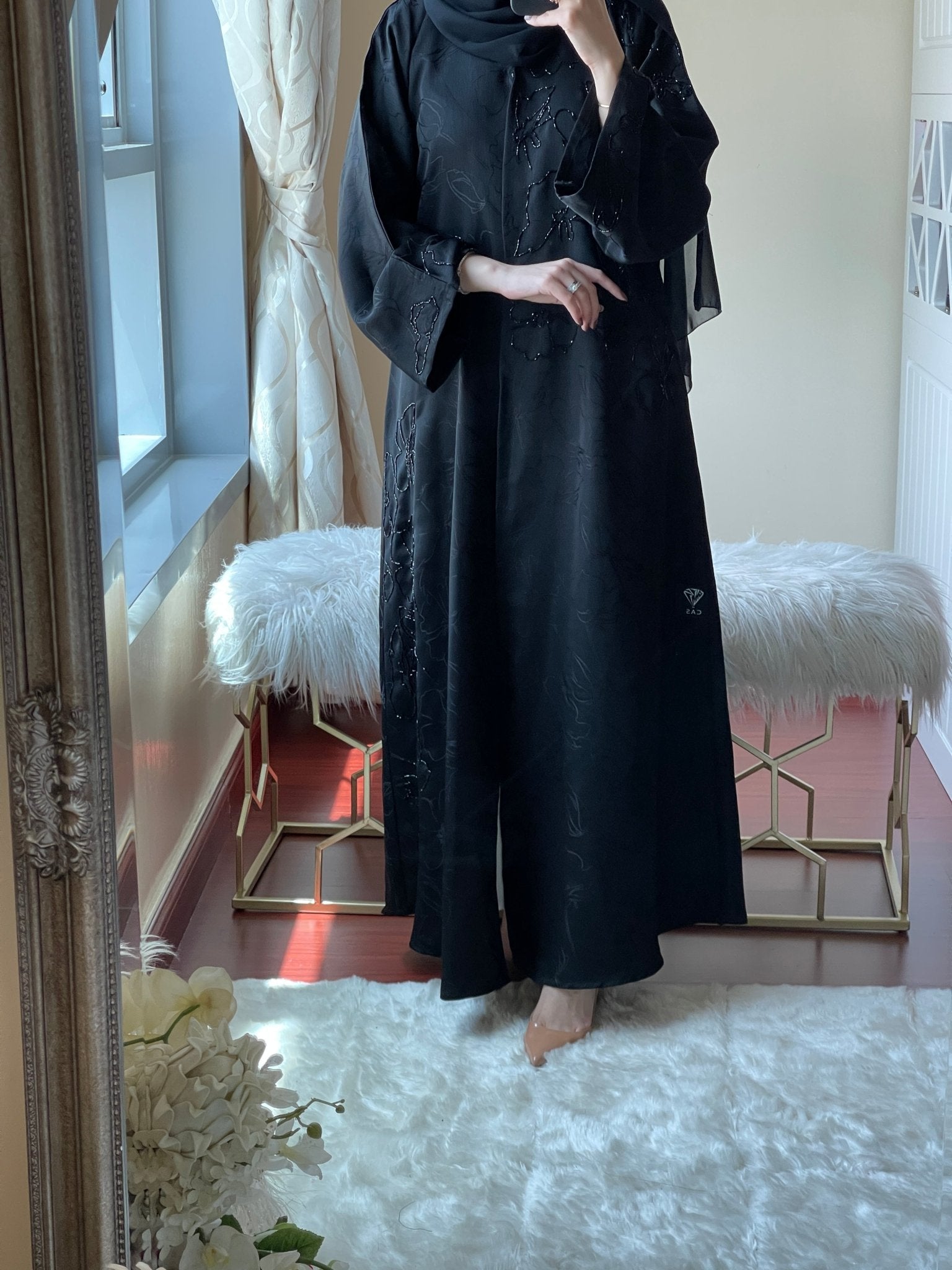 C - Black - Work - Abaya - Set - 23