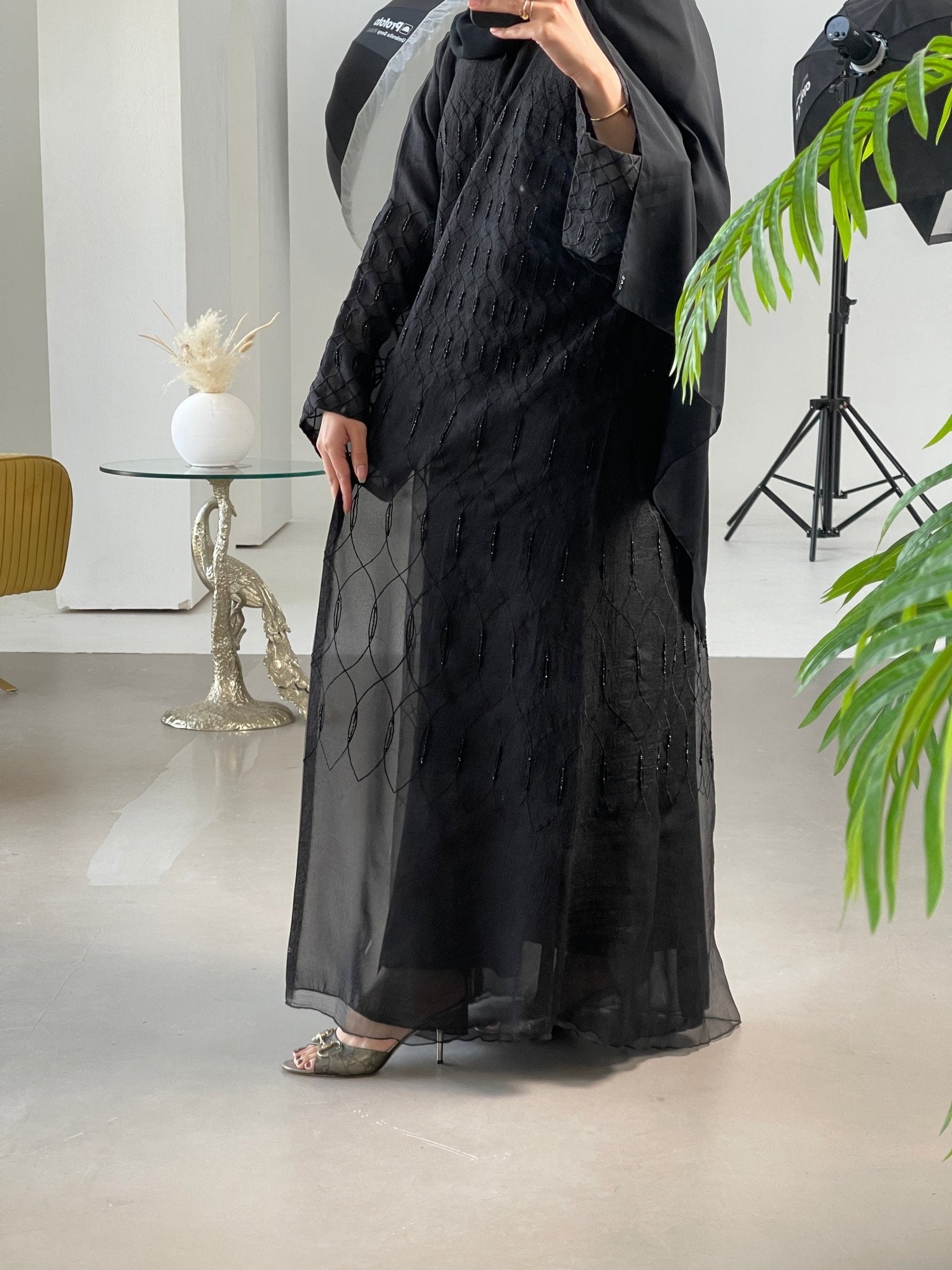 C - Black - Work - Abaya - Set - 26