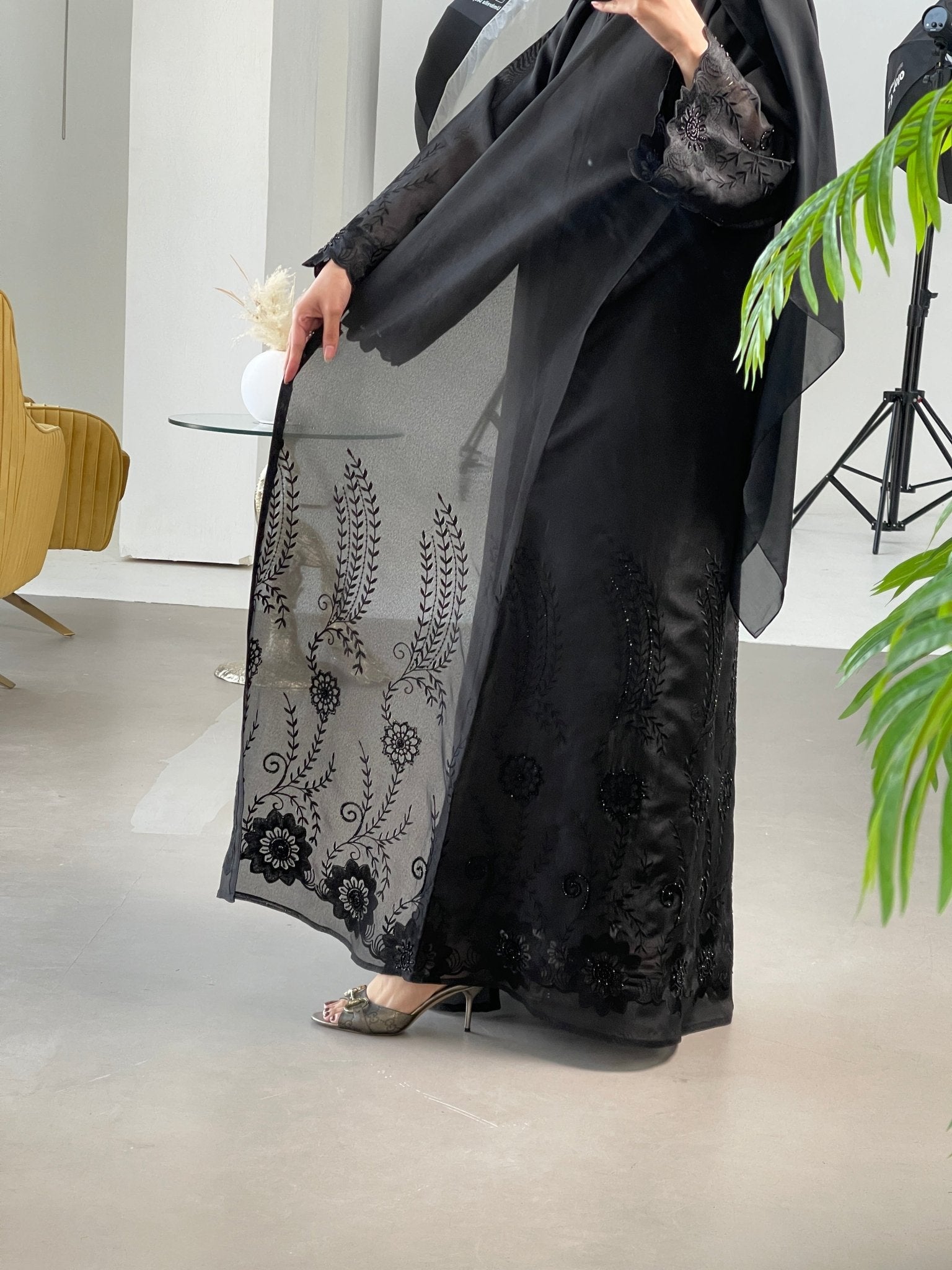 C - Black - Work - Abaya - Set - 28