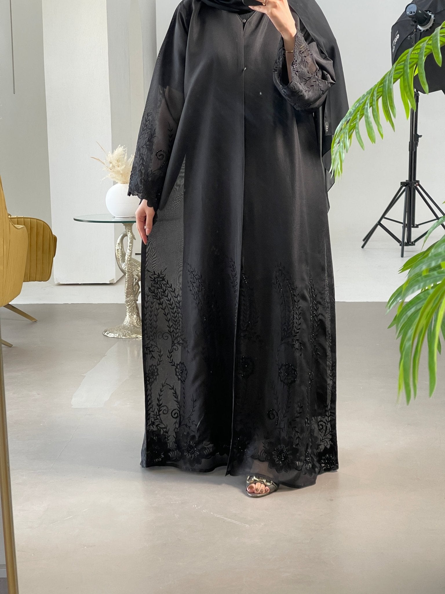 C - Black - Work - Abaya - Set - 28