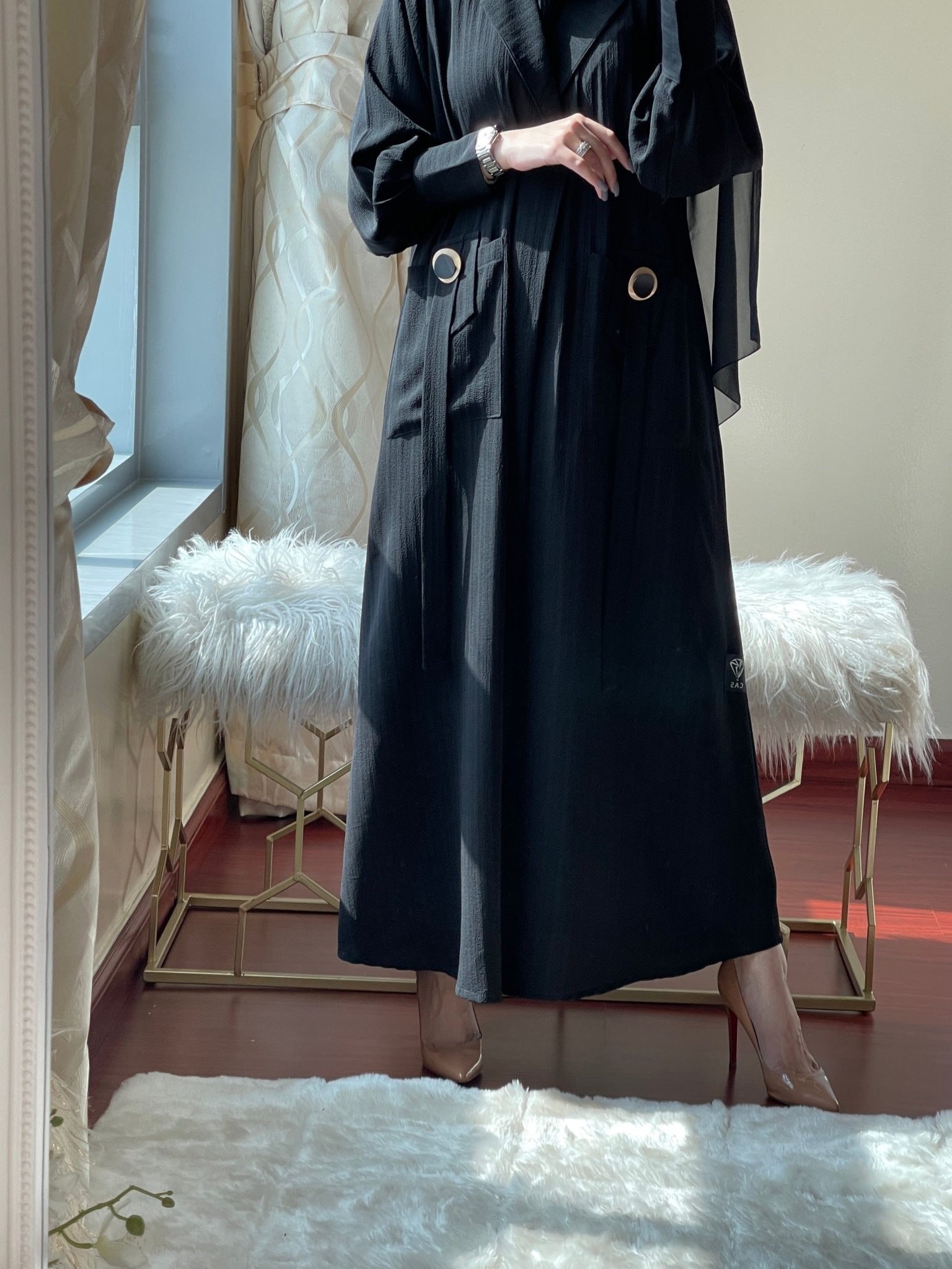 C - Black - Work - Abaya - Set - 32