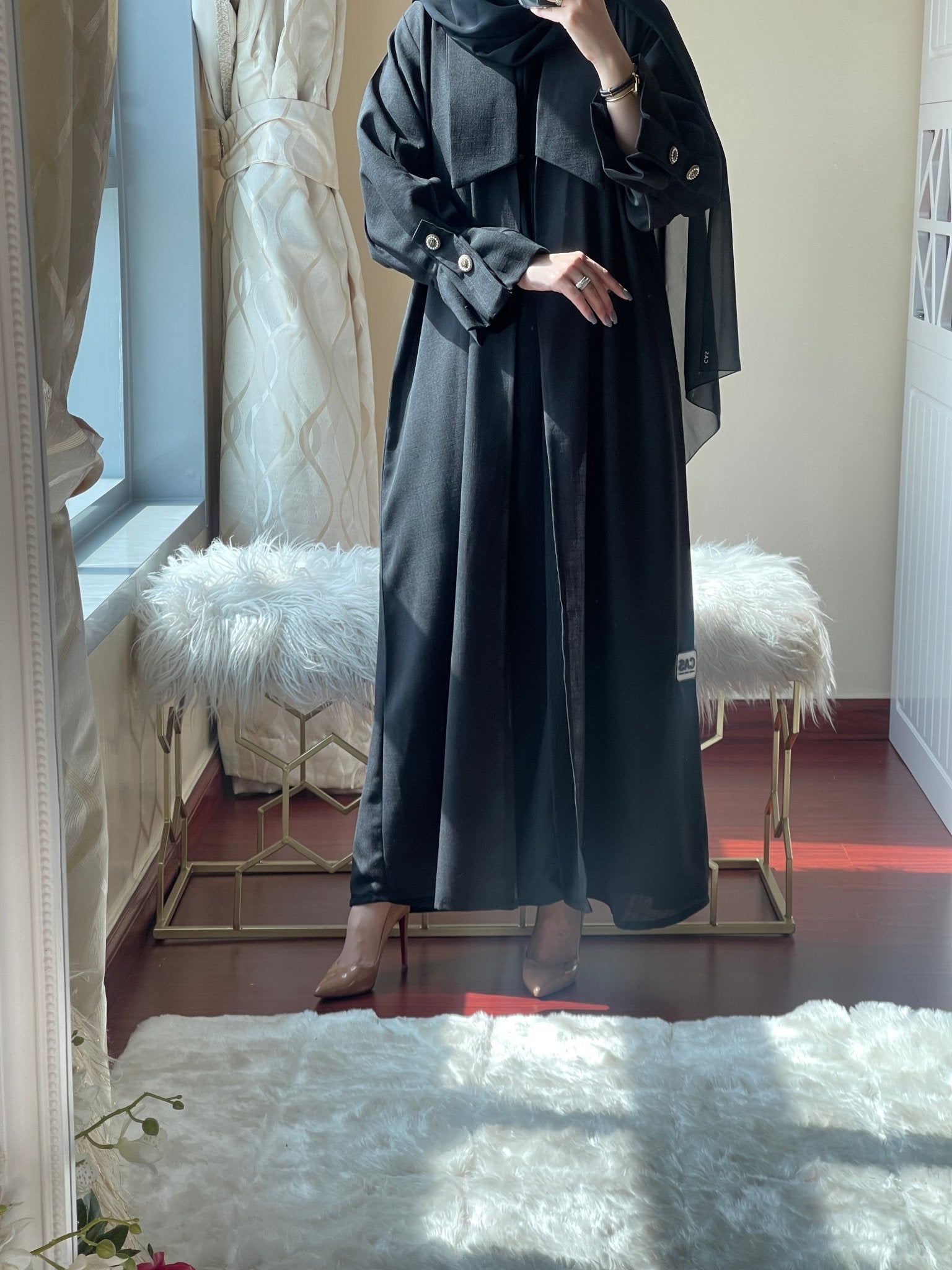 C - Black - Work - Abaya - Set - 33