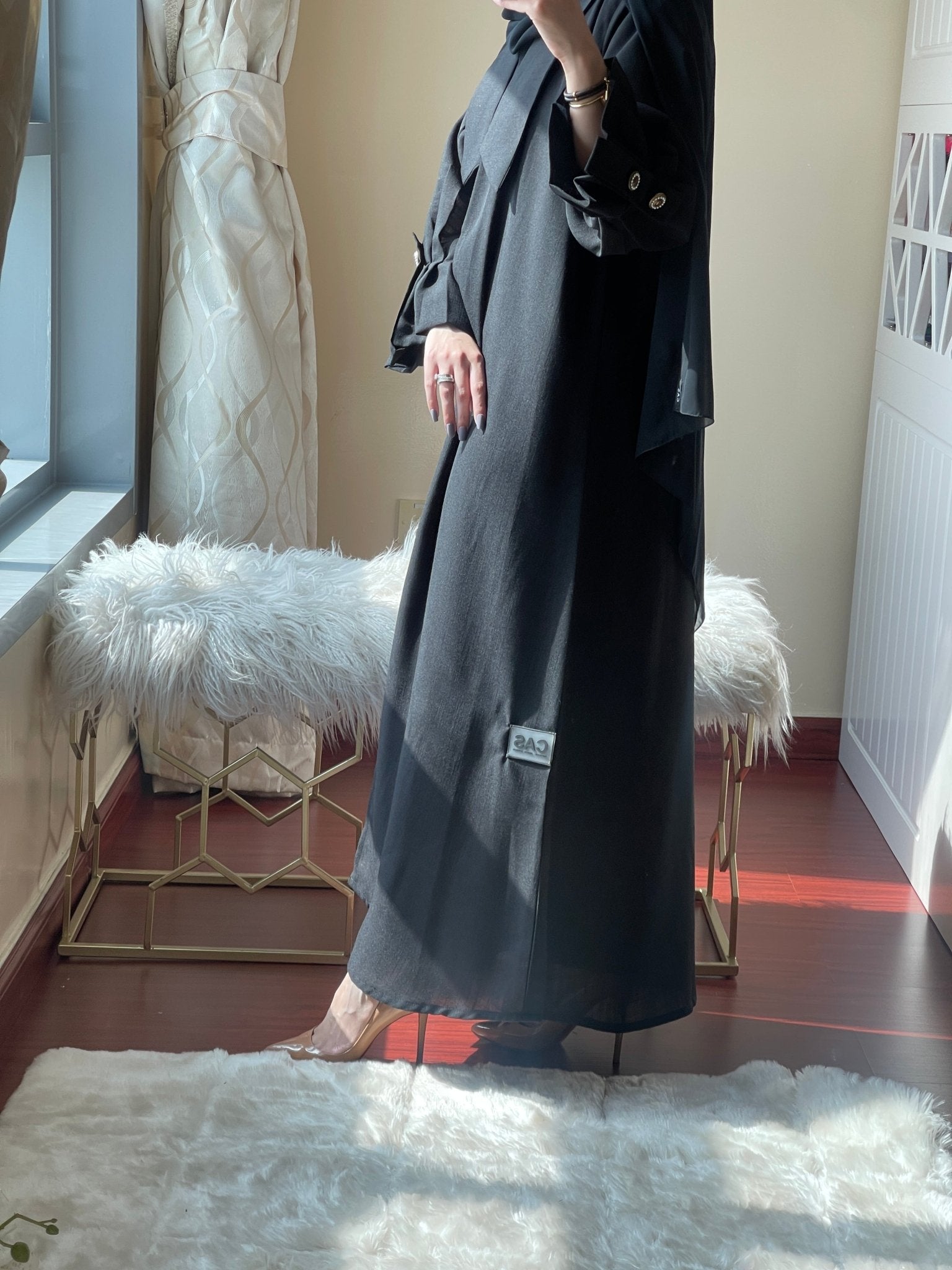 C - Black - Work - Abaya - Set - 33