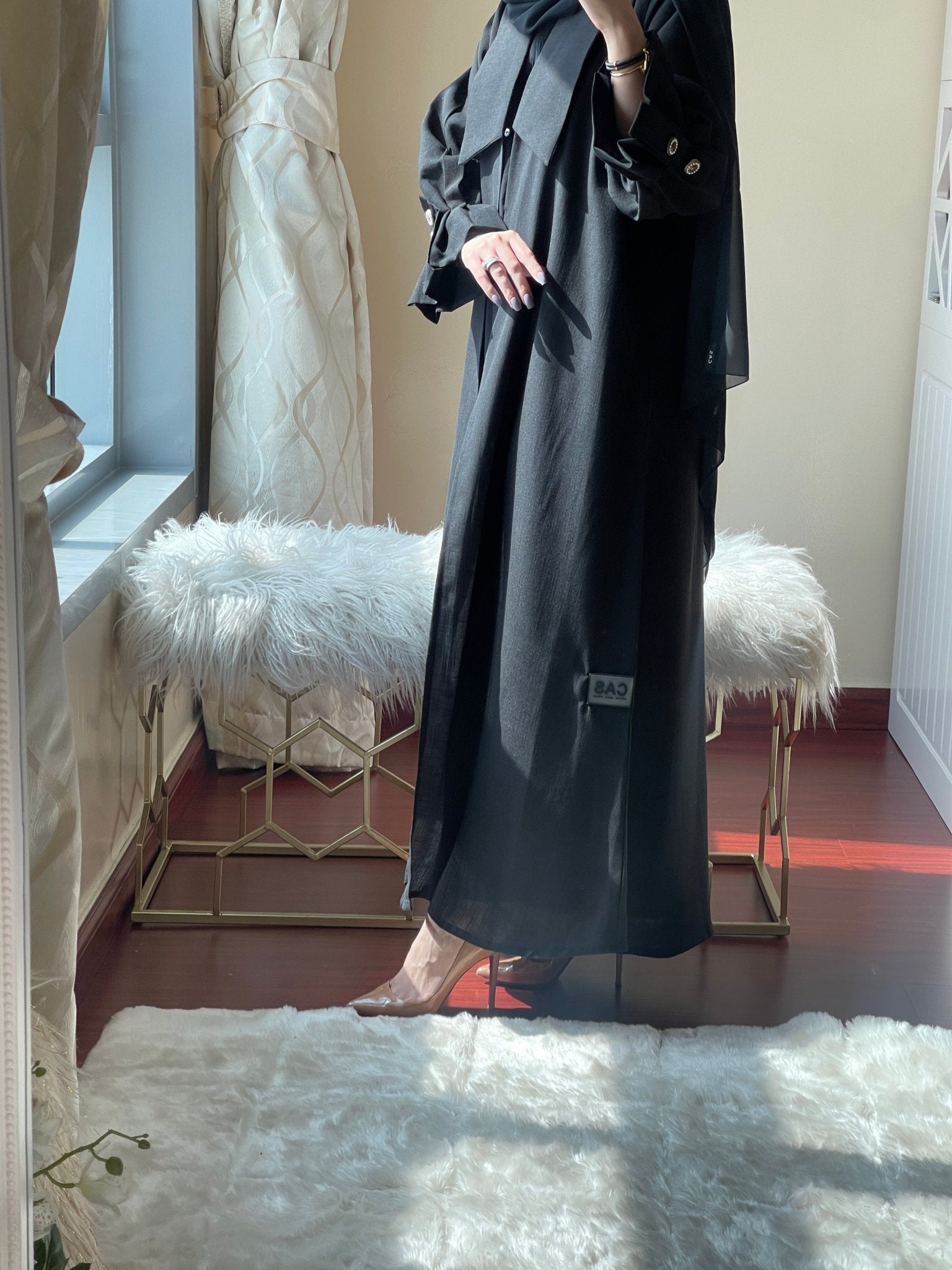 C - Black - Work - Abaya - Set - 33