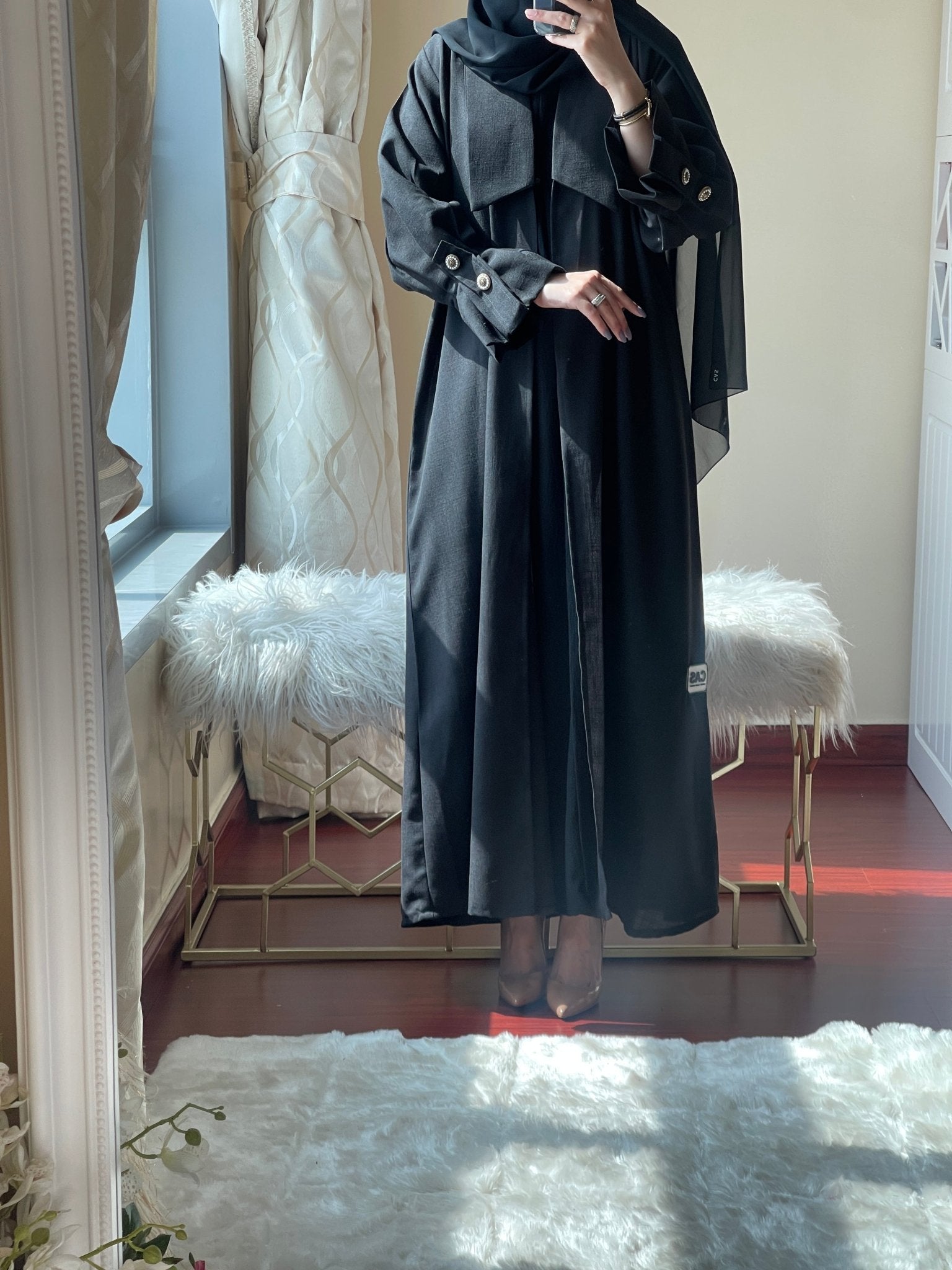 C - Black - Work - Abaya - Set - 33