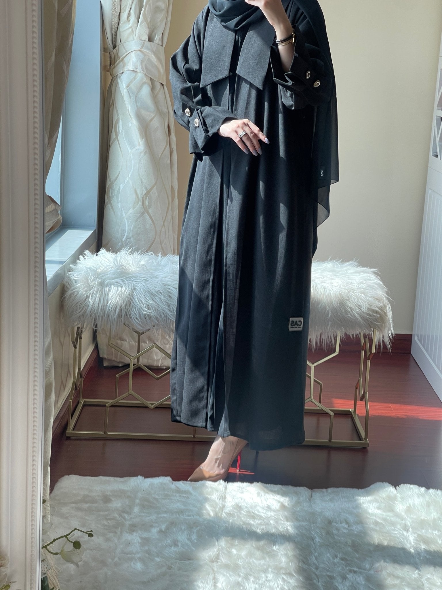 C - Black - Work - Abaya - Set - 33