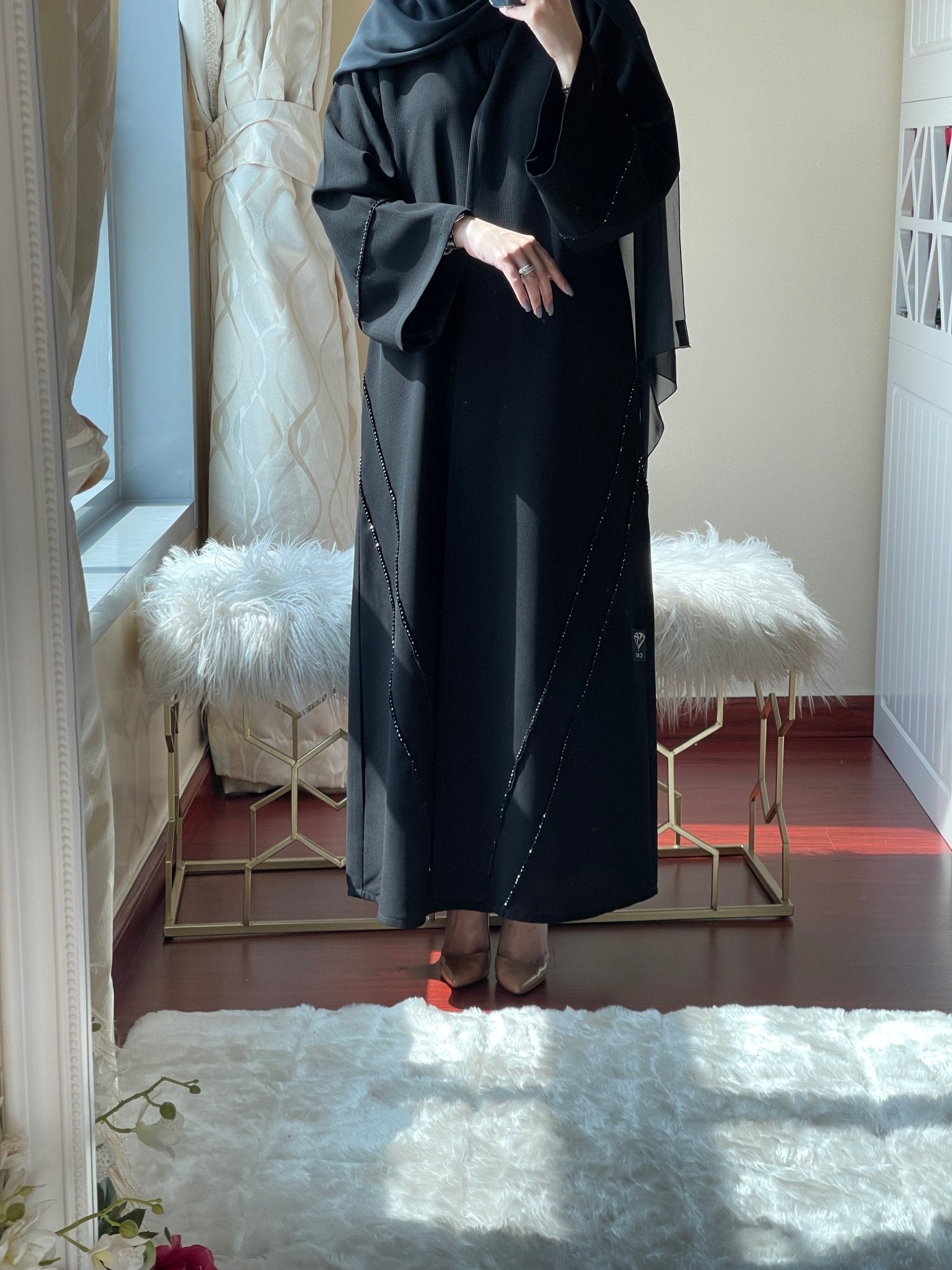 C - Black - Work - Abaya - Set - 37