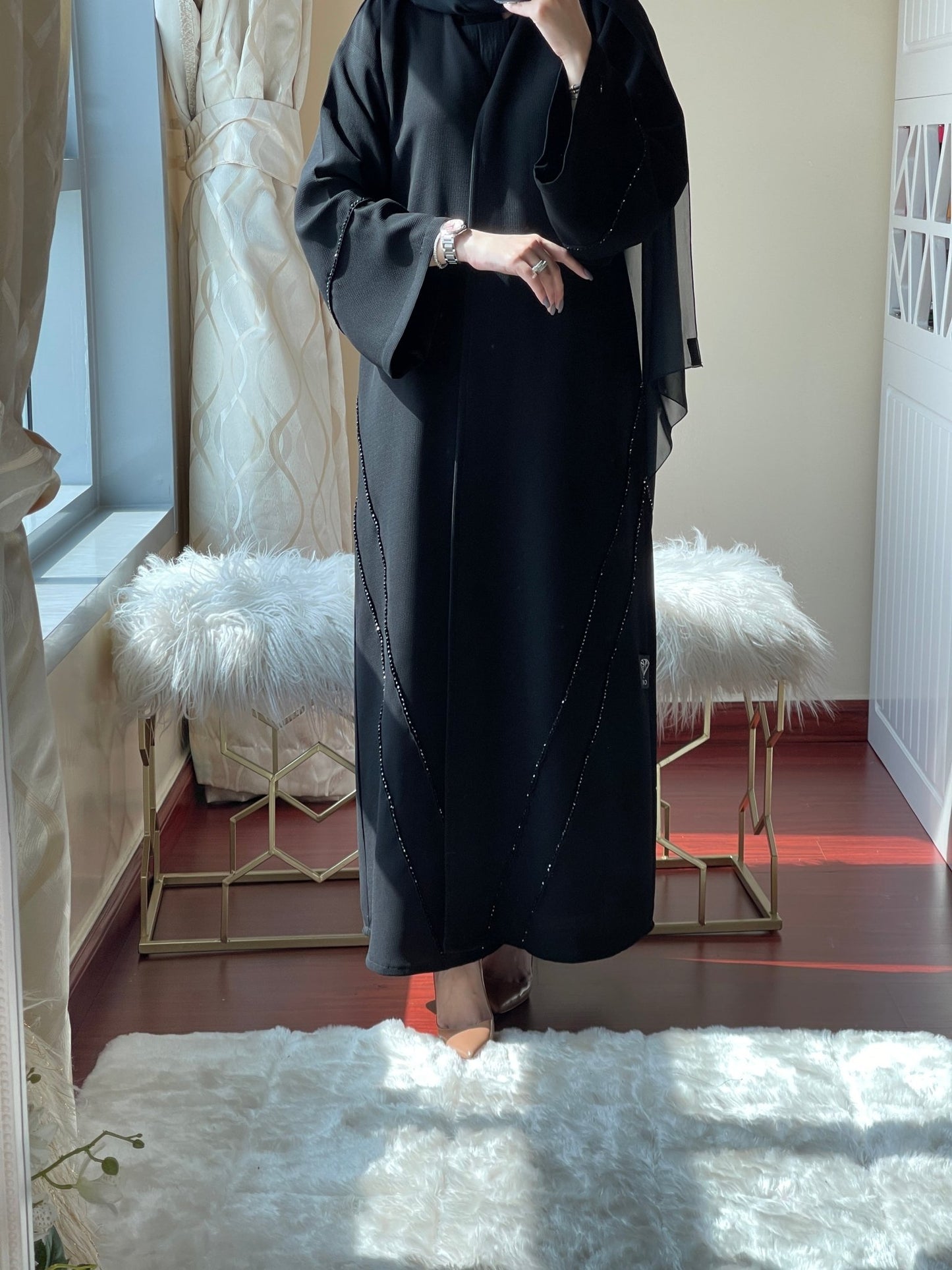 C - Black - Work - Abaya - Set - 37