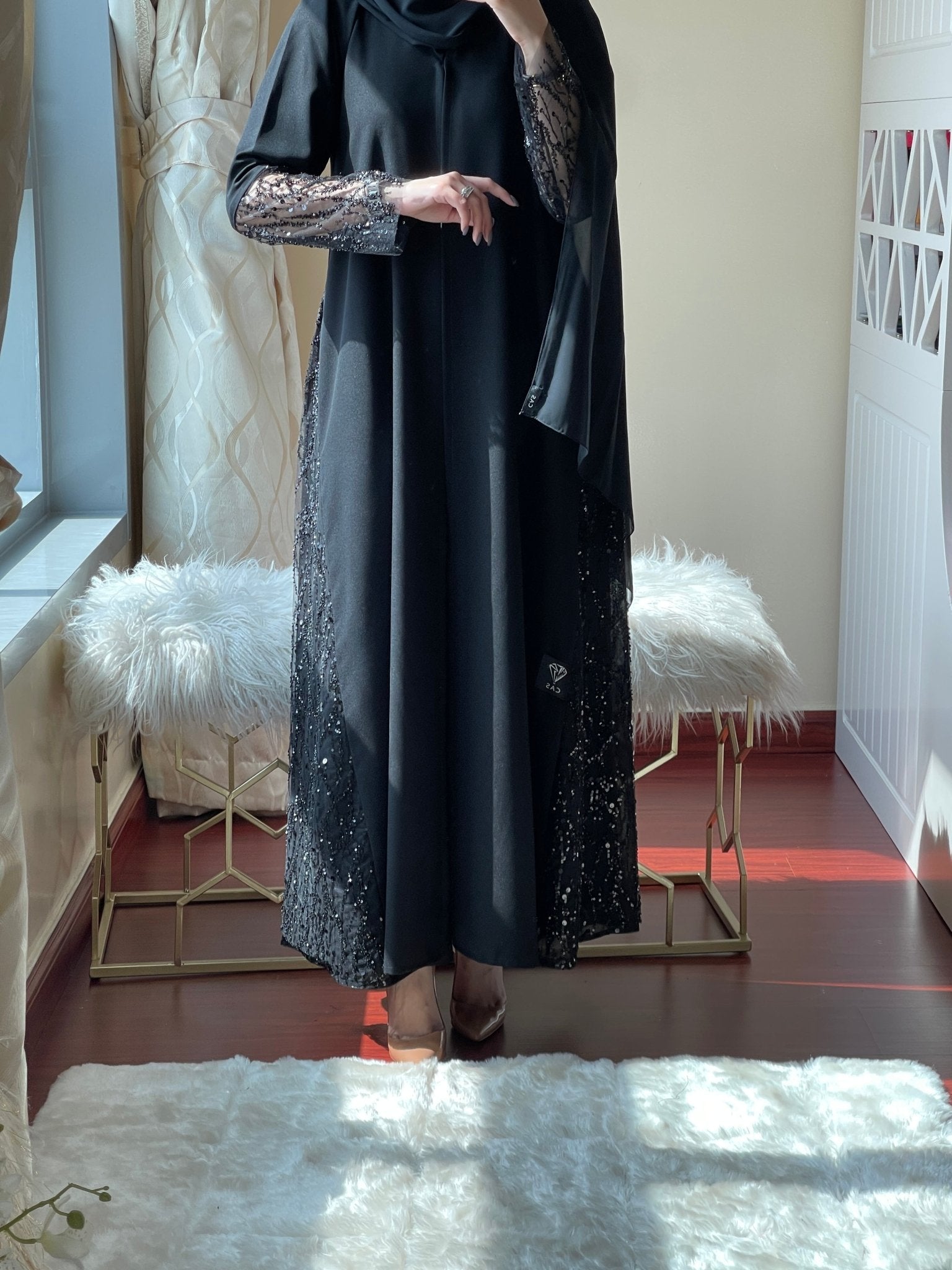 C - Black - Work - Abaya - Set - 38
