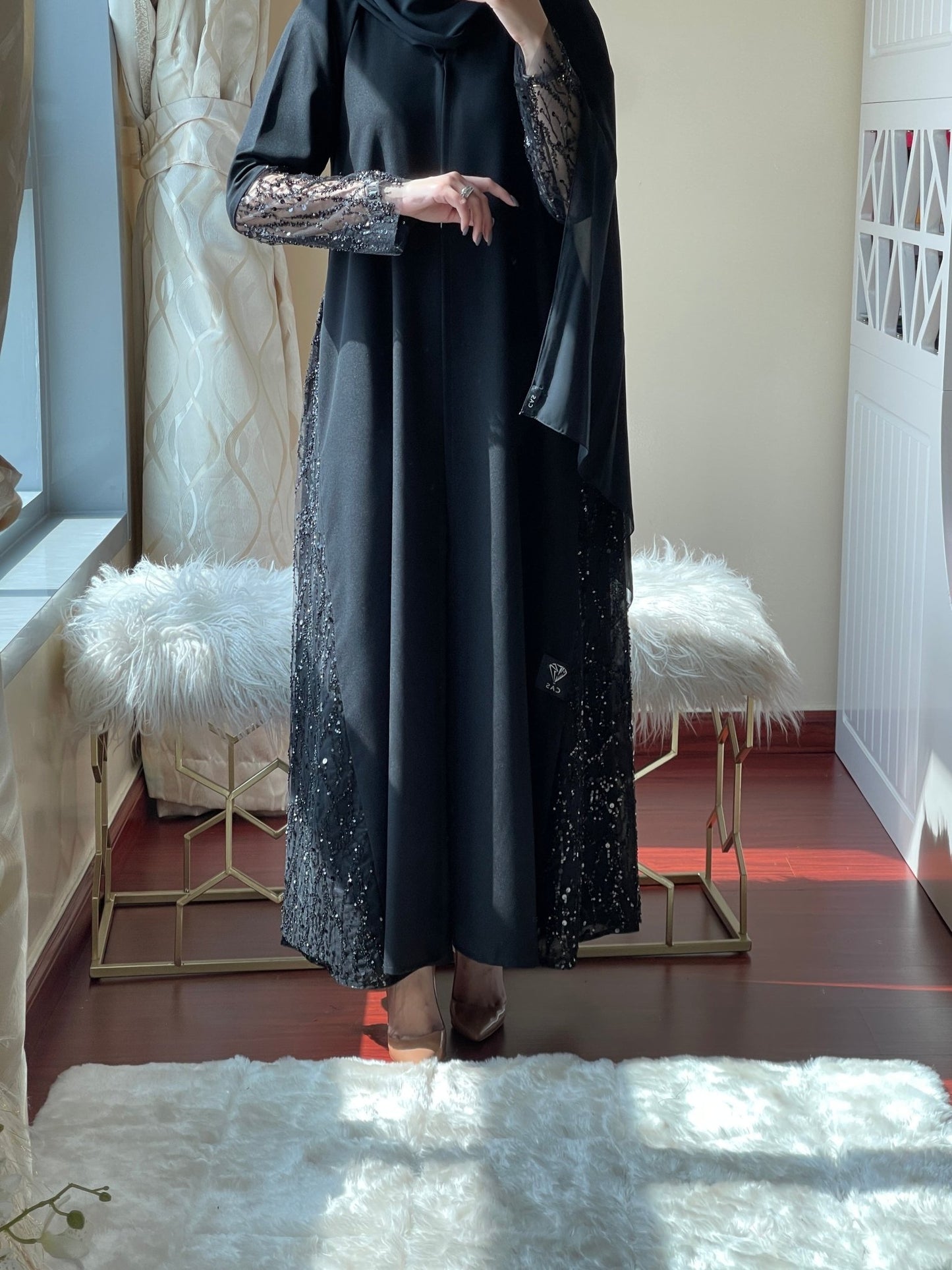 C - Black - Work - Abaya - Set - 38