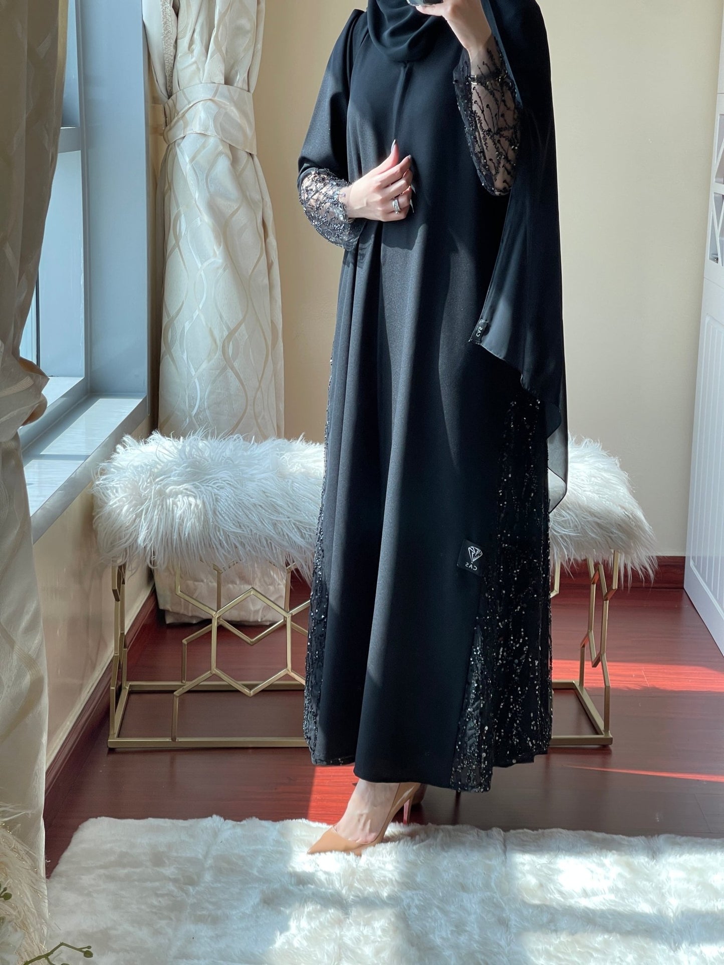 C - Black - Work - Abaya - Set - 38