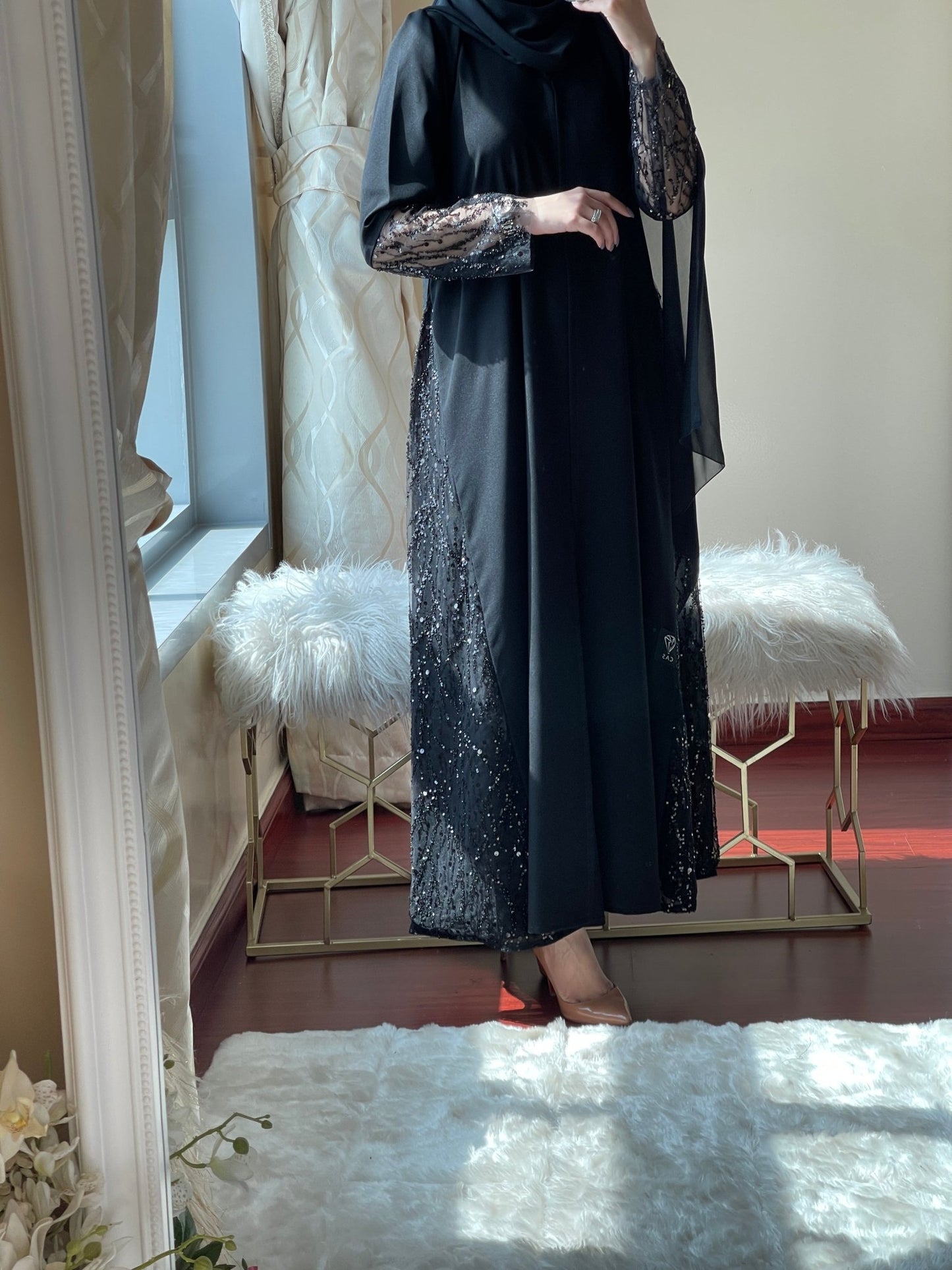 C - Black - Work - Abaya - Set - 38