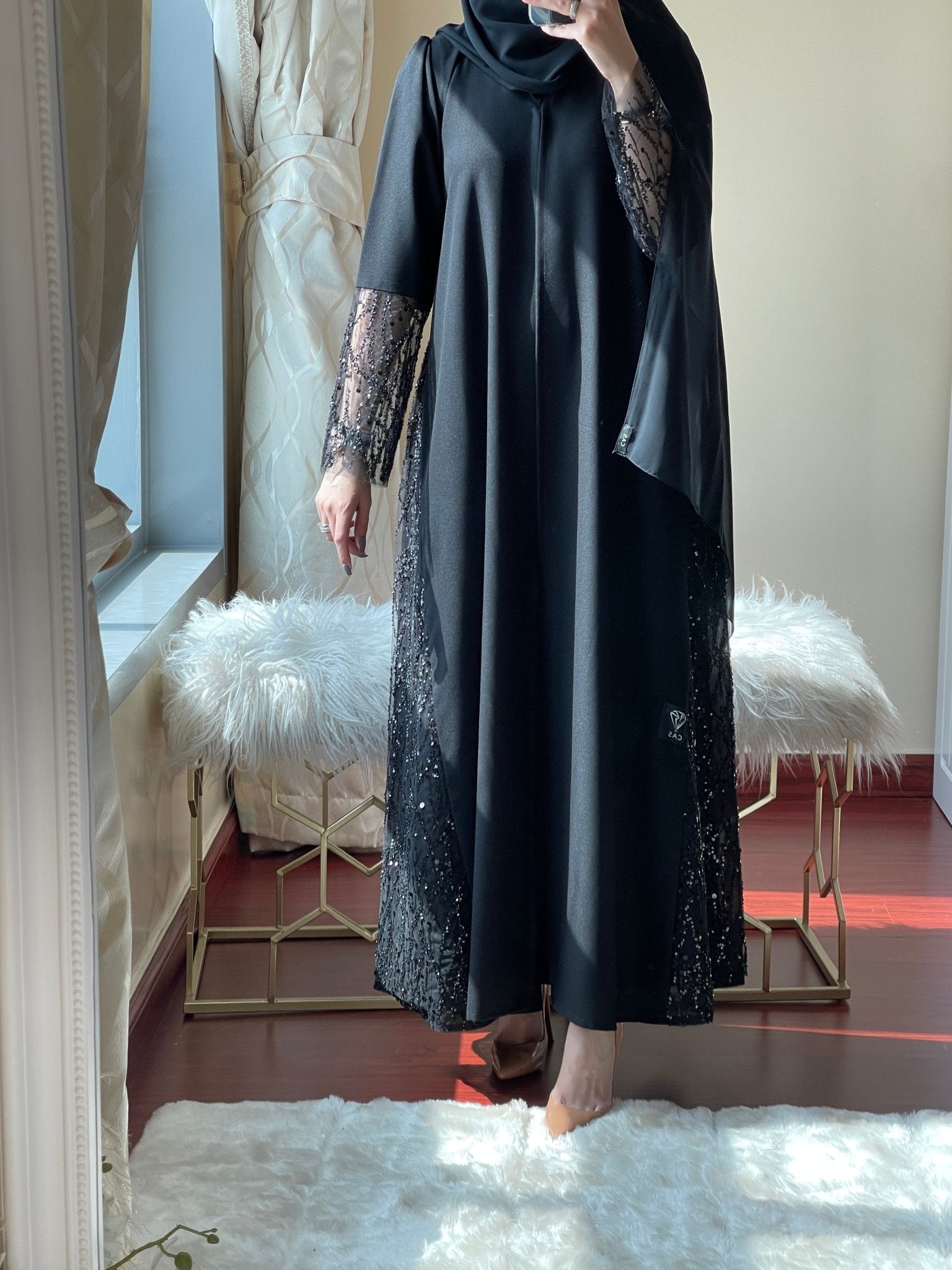 C - Black - Work - Abaya - Set - 38