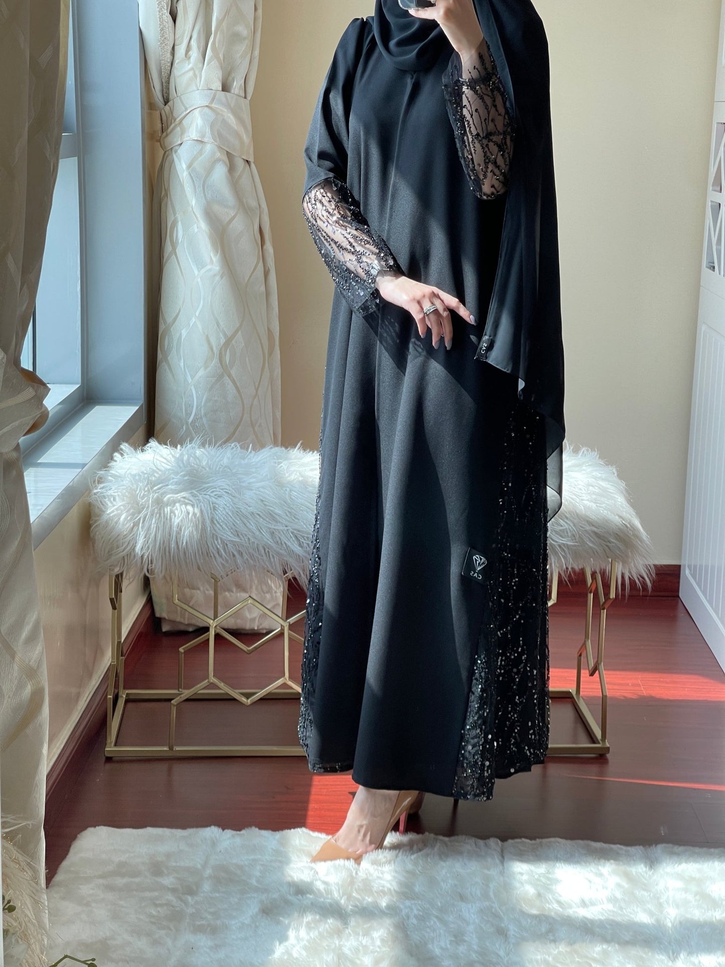 C - Black - Work - Abaya - Set - 38