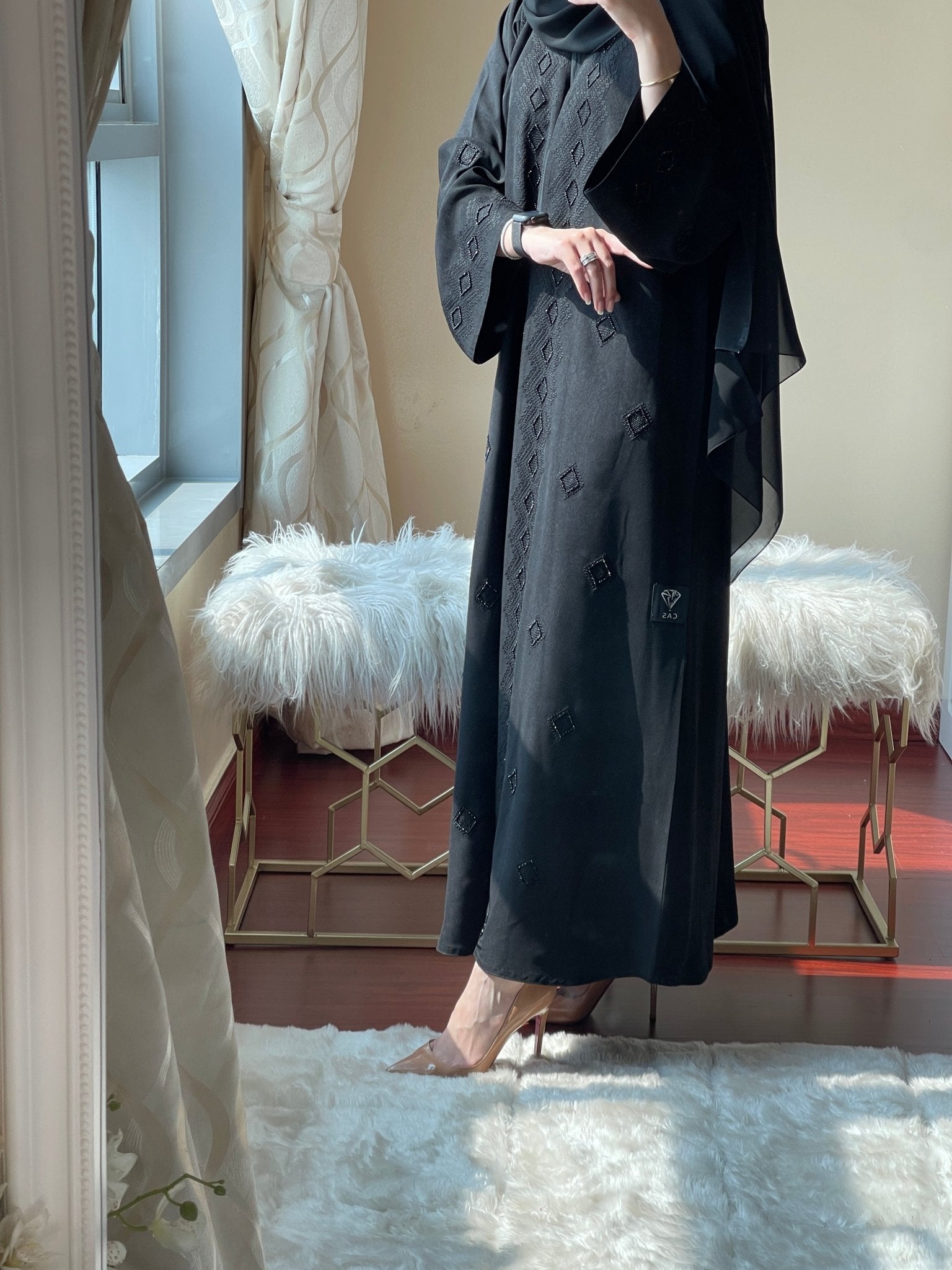 C - Black - Work - Abaya - Set - 47