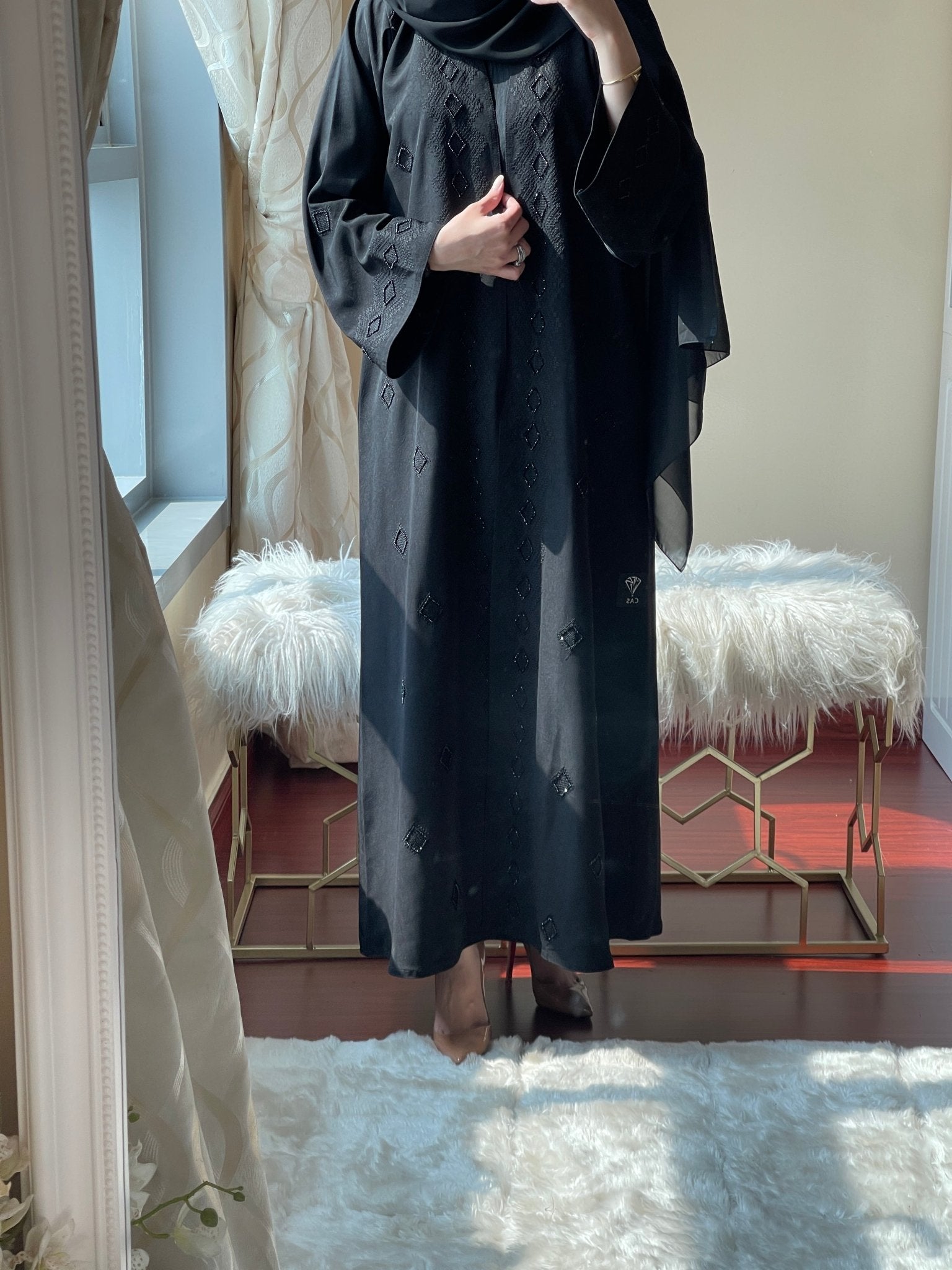 C - Black - Work - Abaya - Set - 47