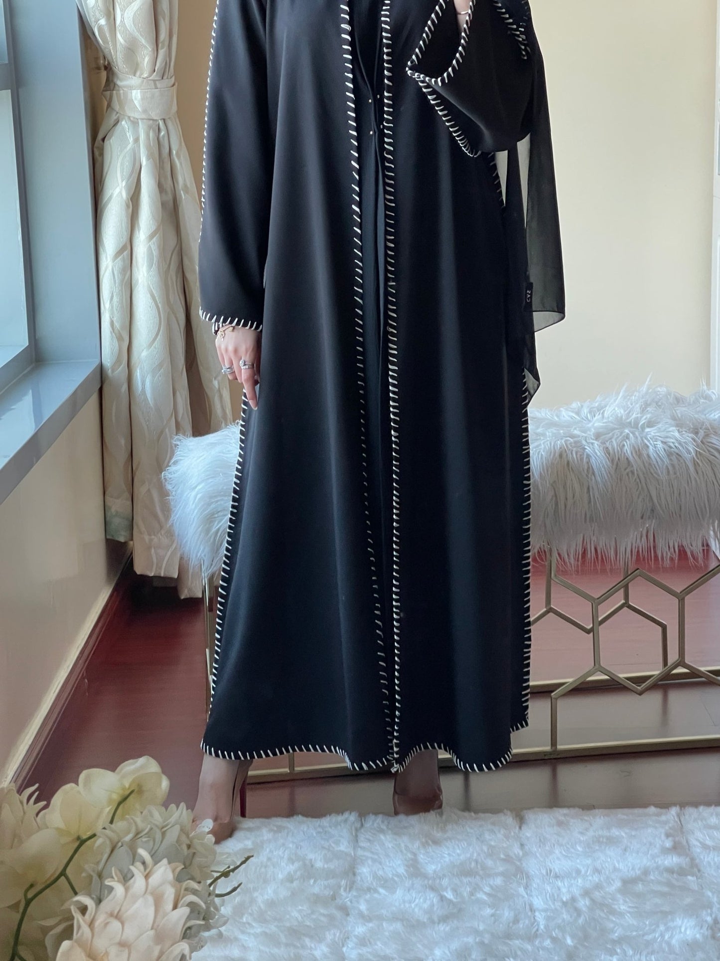 C - Black - Work - Abaya - Set - 49