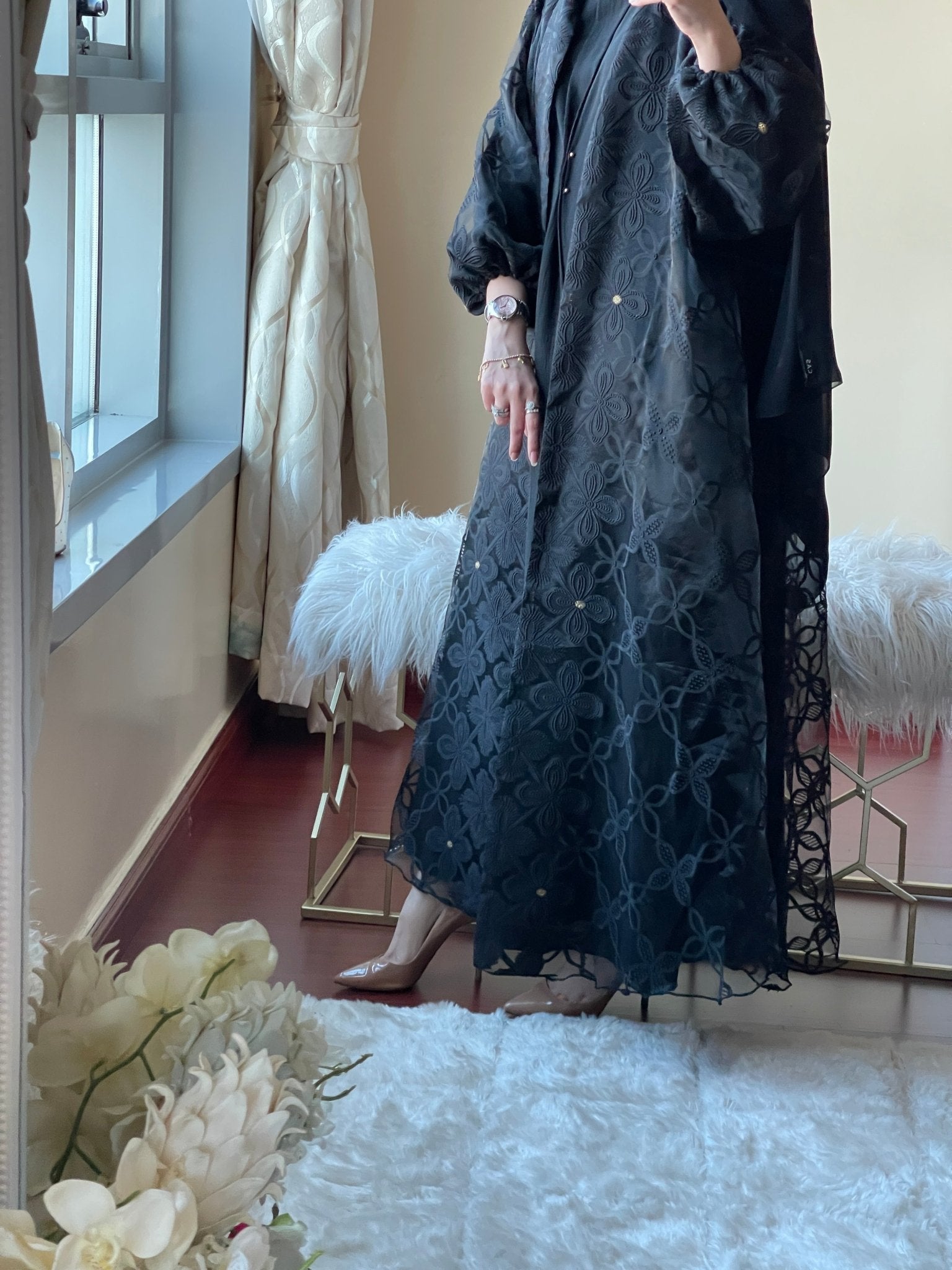 C - Black - Work - Abaya - Set - 50