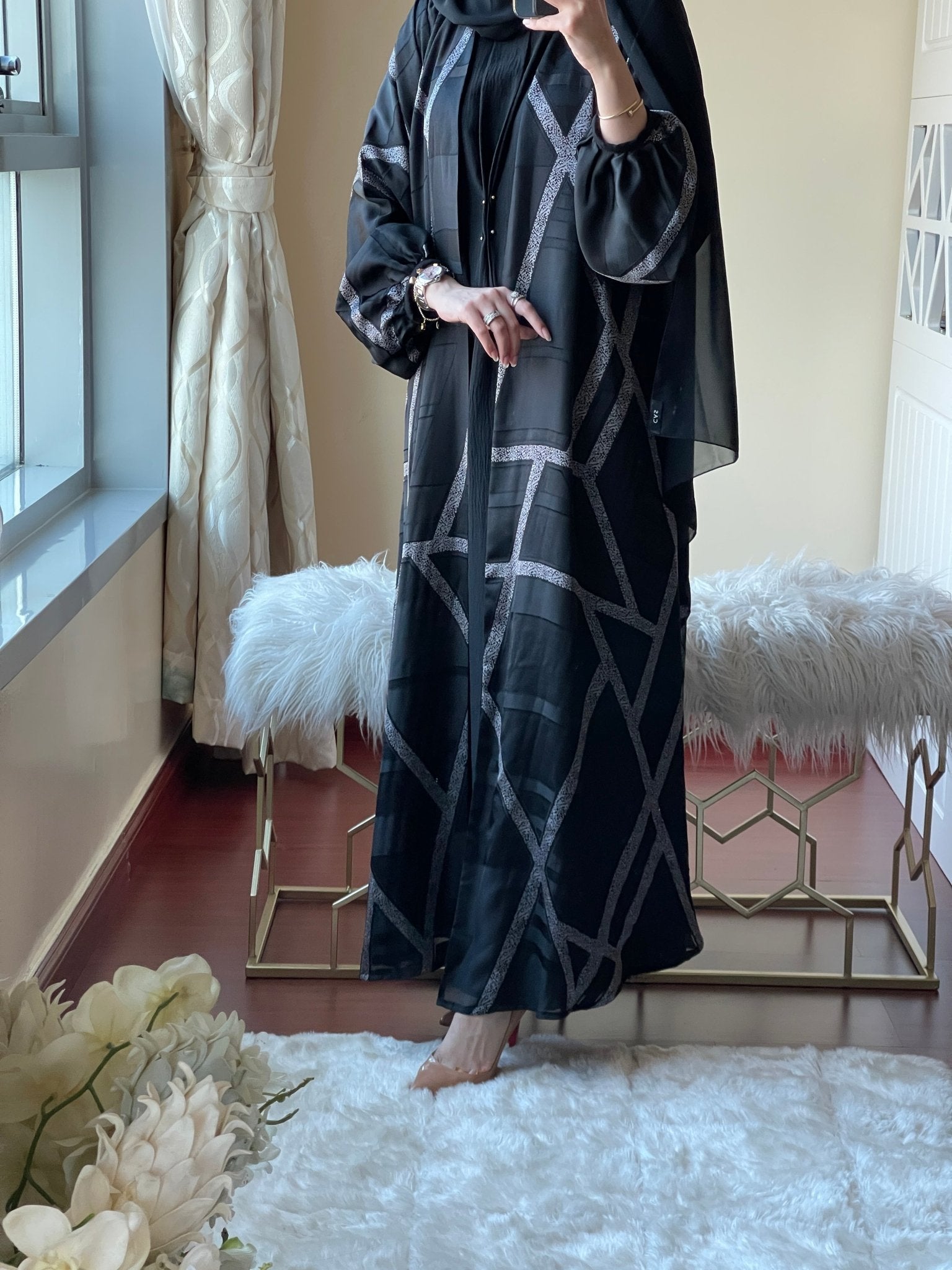 C - Black - Work - Abaya - Set - 51