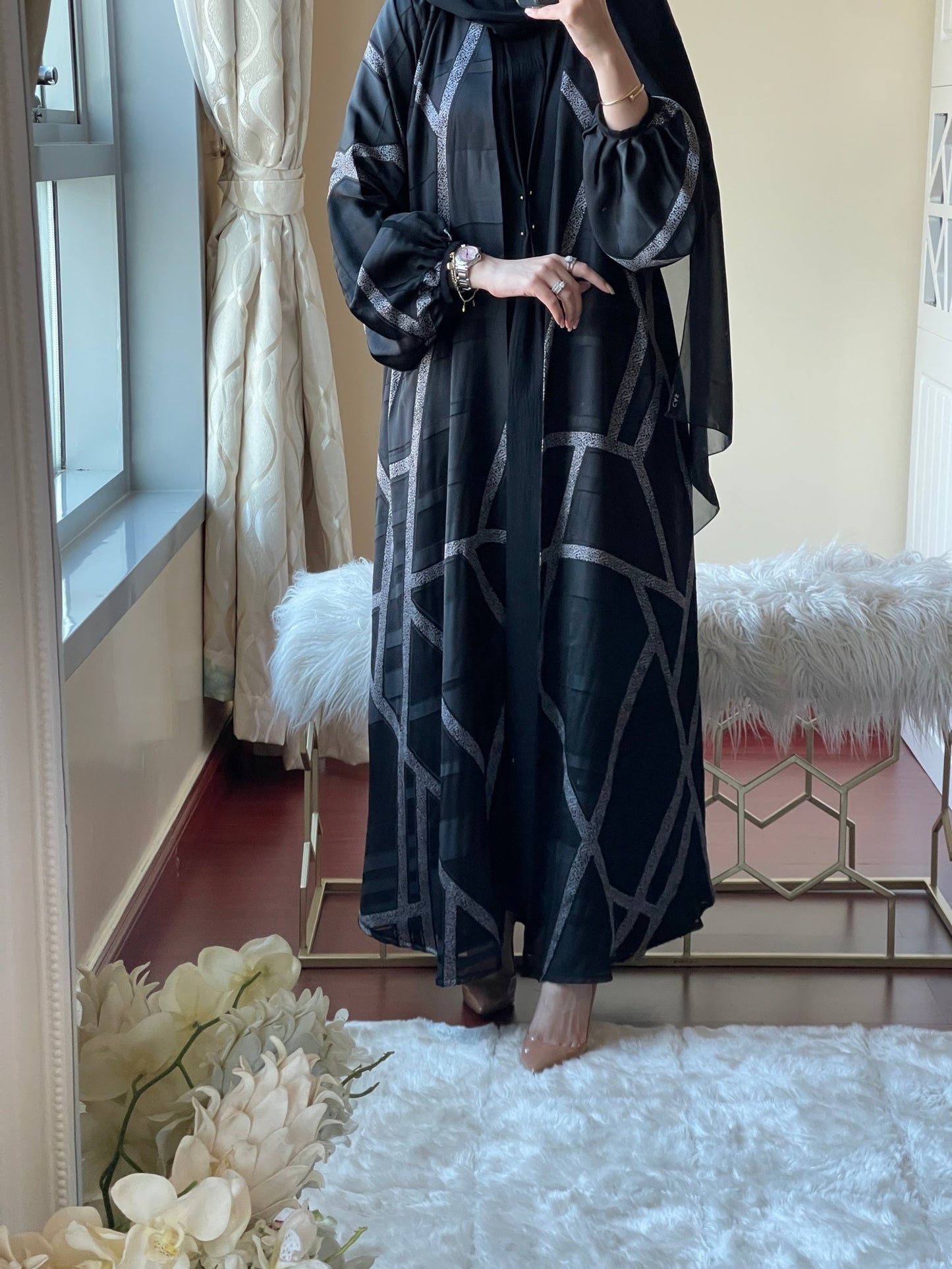 C - Black - Work - Abaya - Set - 51