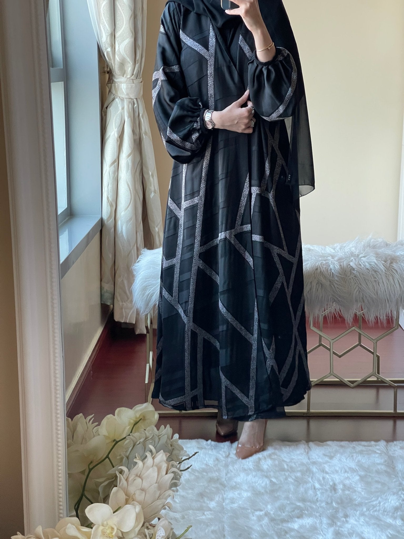 C - Black - Work - Abaya - Set - 51