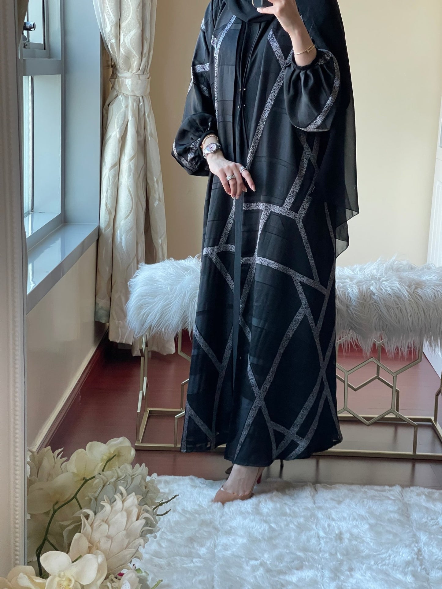 C - Black - Work - Abaya - Set - 51