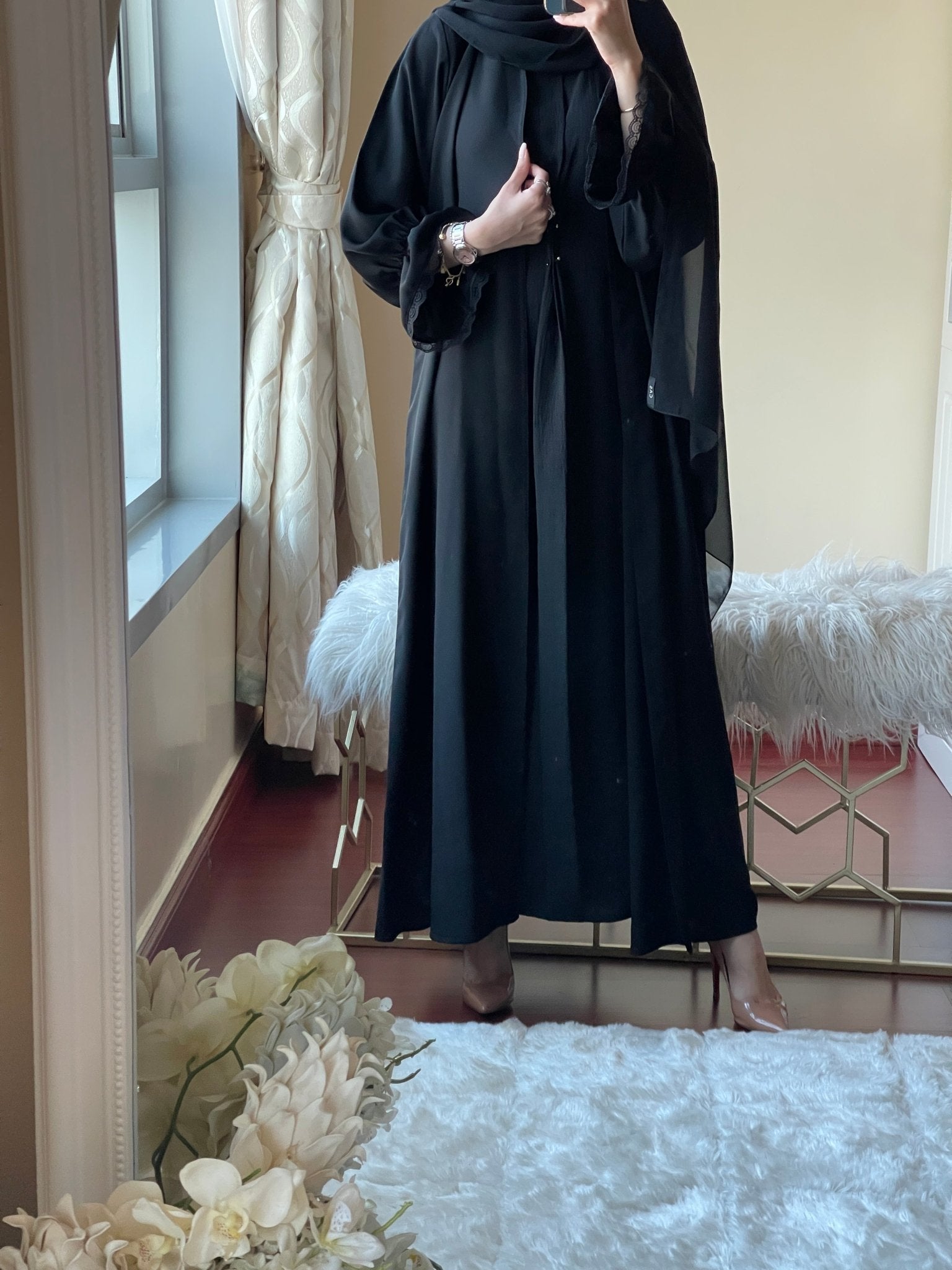 C - Black - Work - Abaya - Set - 52