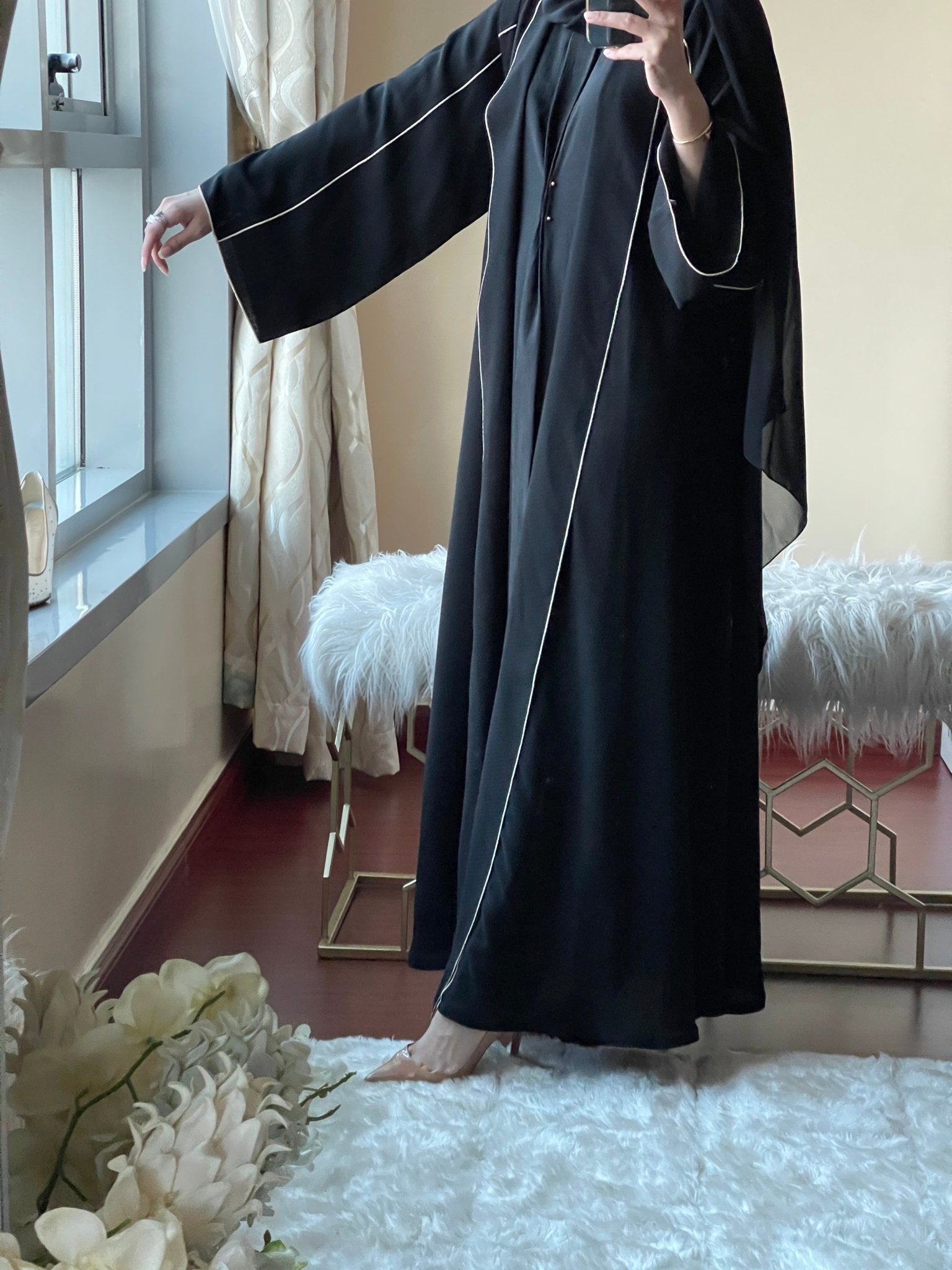 C - Black - Work - Abaya - Set - 55