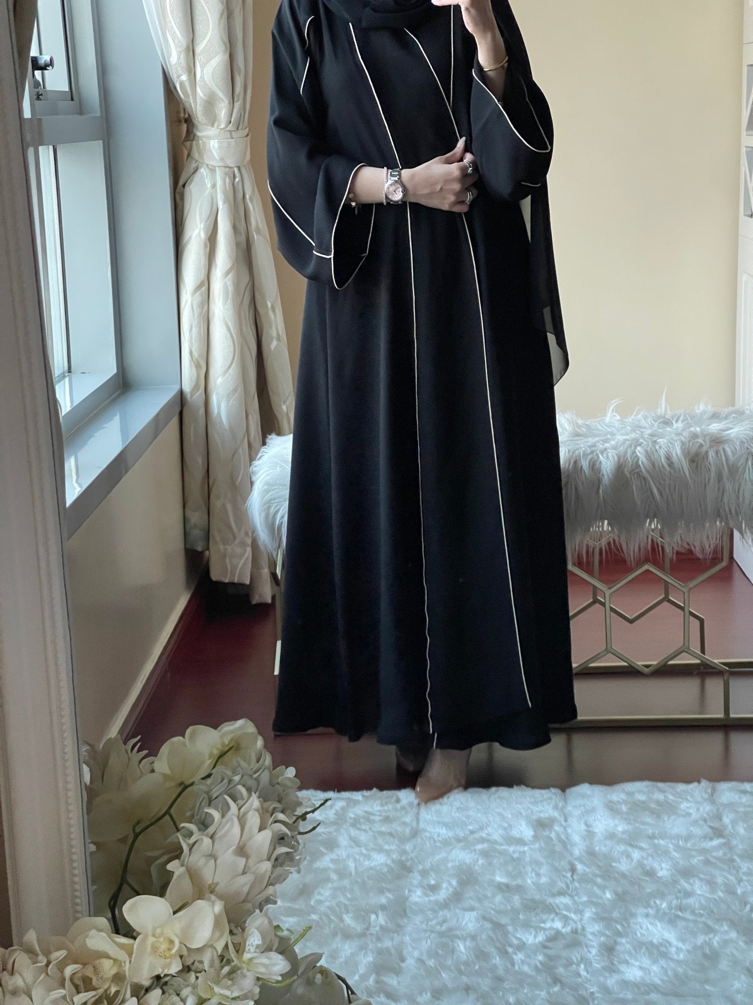 C - Black - Work - Abaya - Set - 55