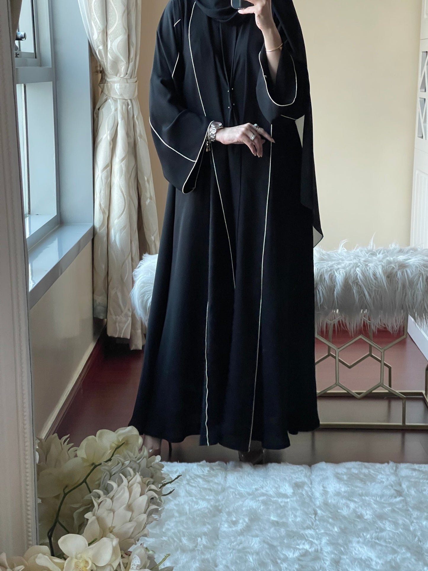 C - Black - Work - Abaya - Set - 55