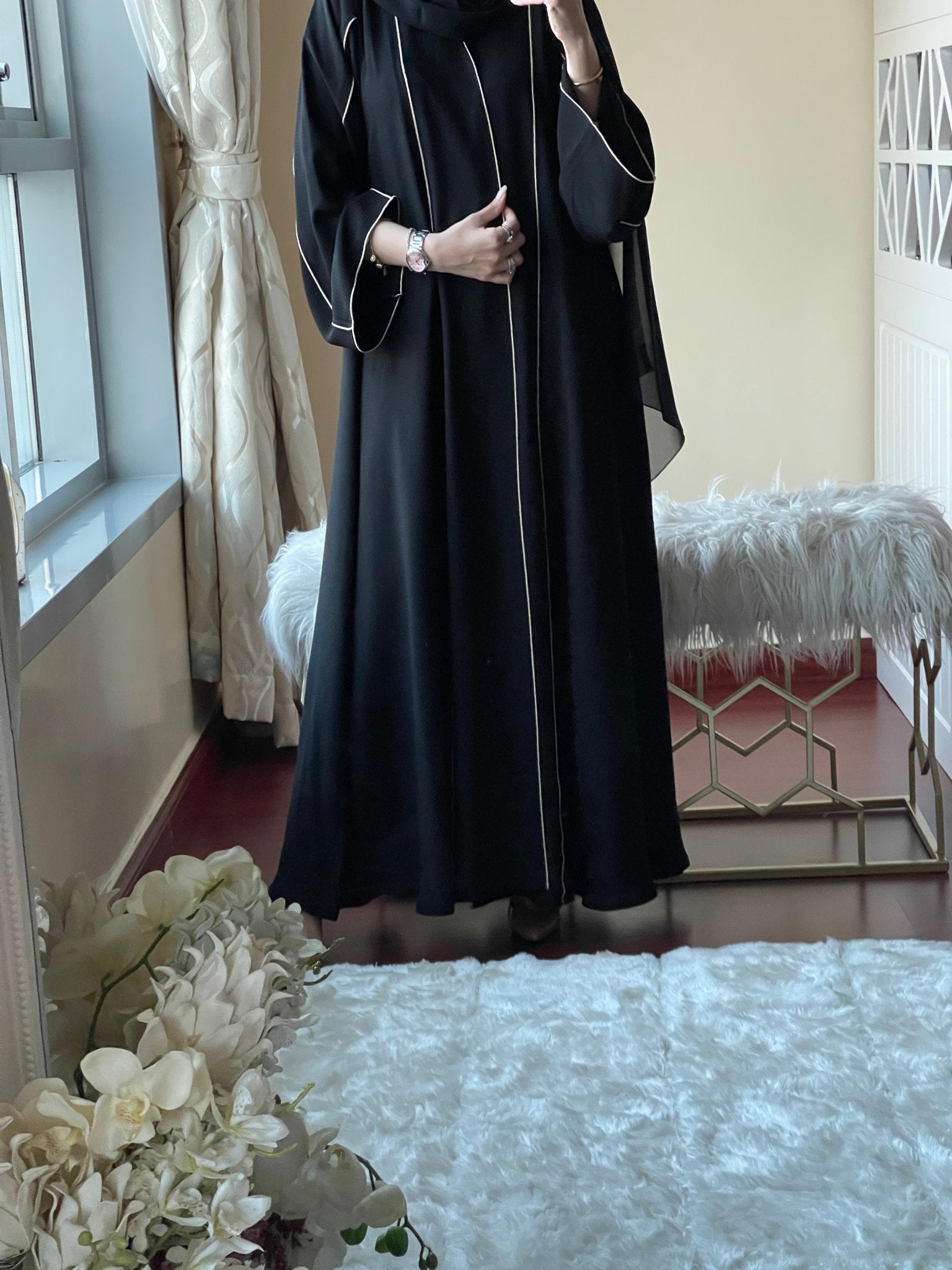 C - Black - Work - Abaya - Set - 55