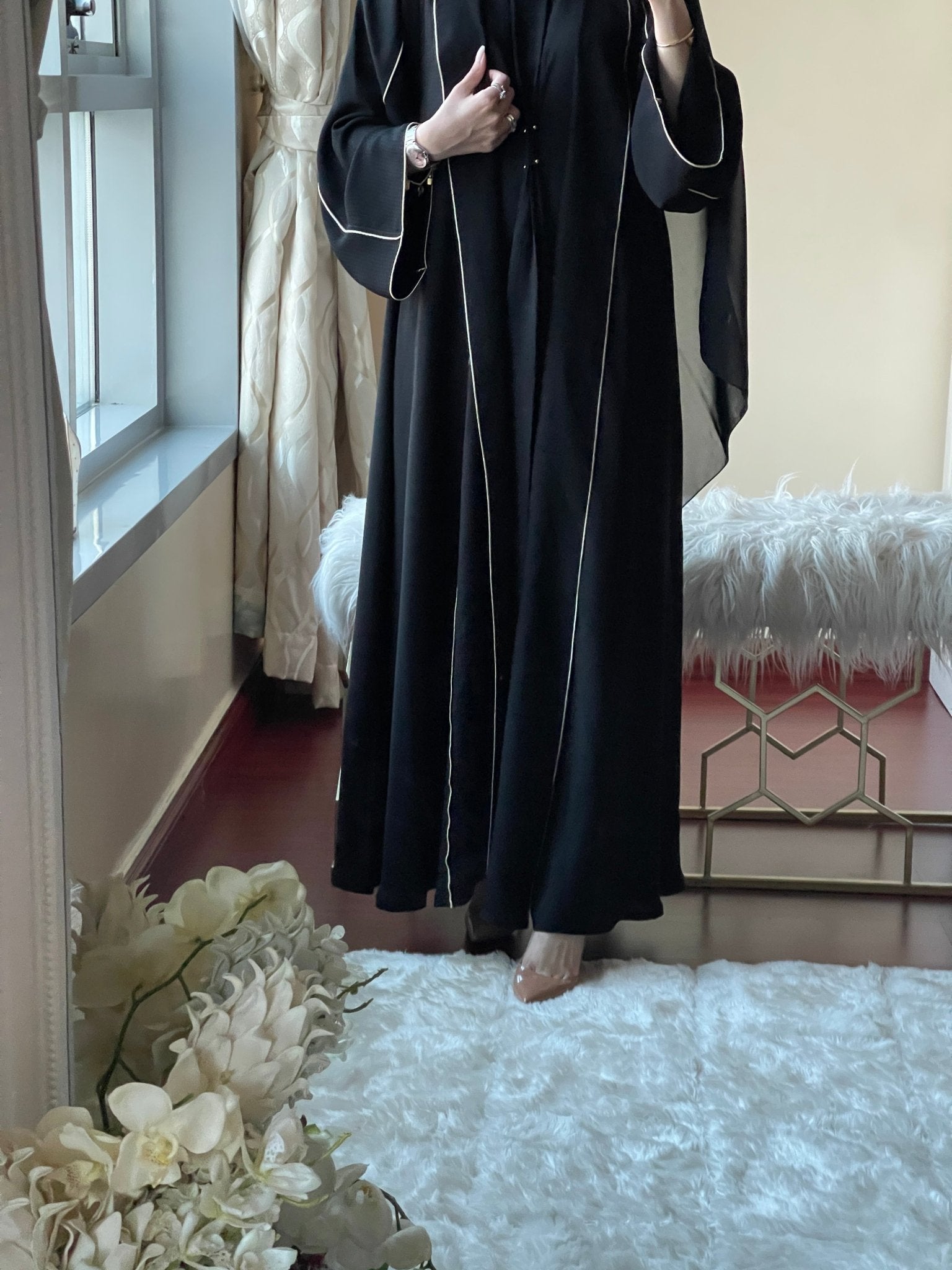 C - Black - Work - Abaya - Set - 55