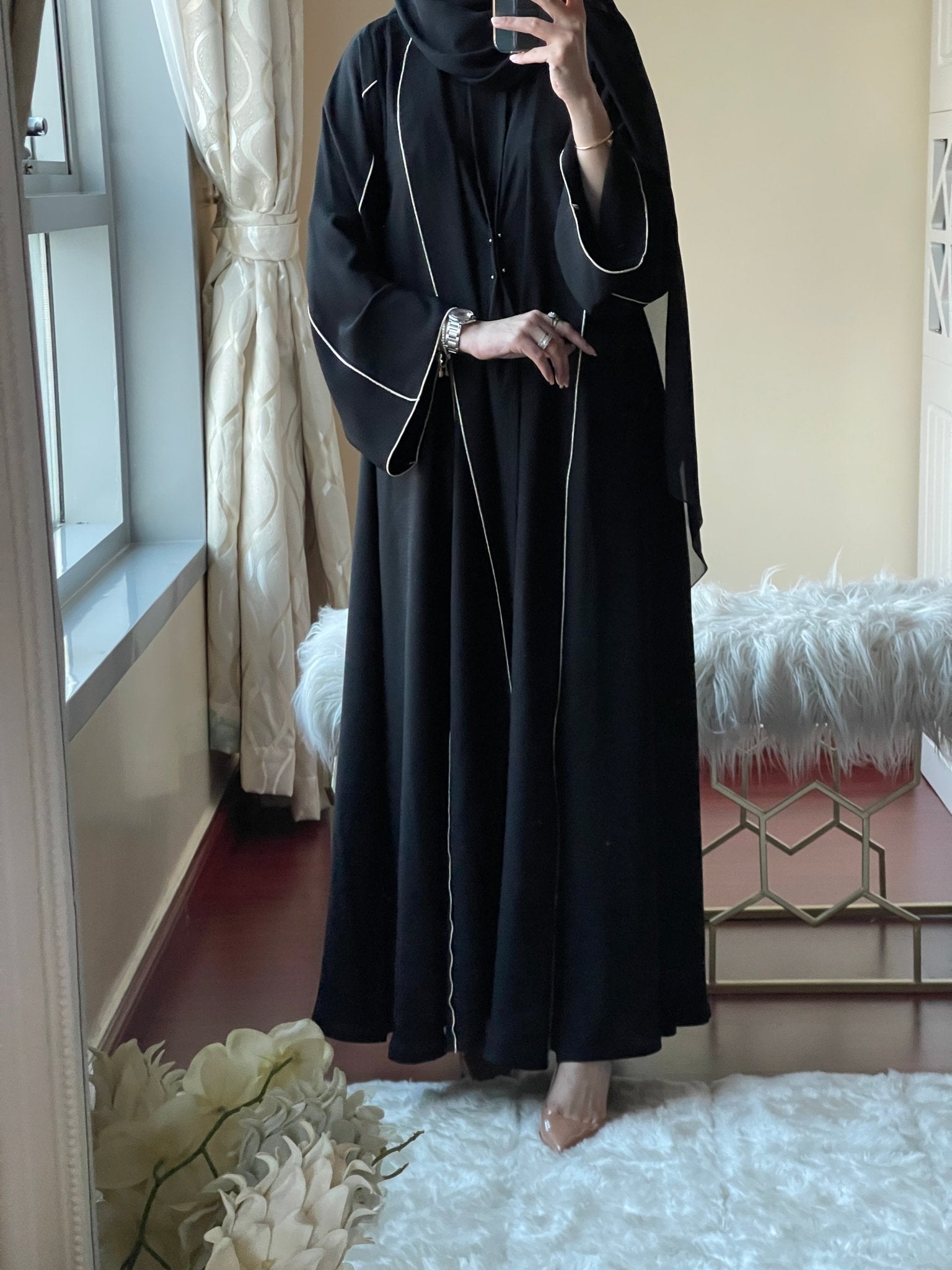 C - Black - Work - Abaya - Set - 55