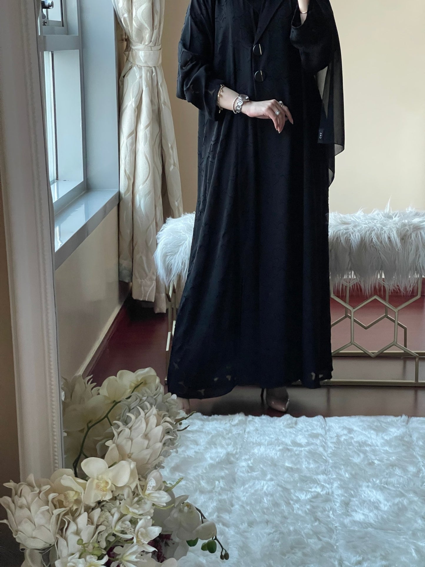 C - Black - Work - Abaya - Set - 56