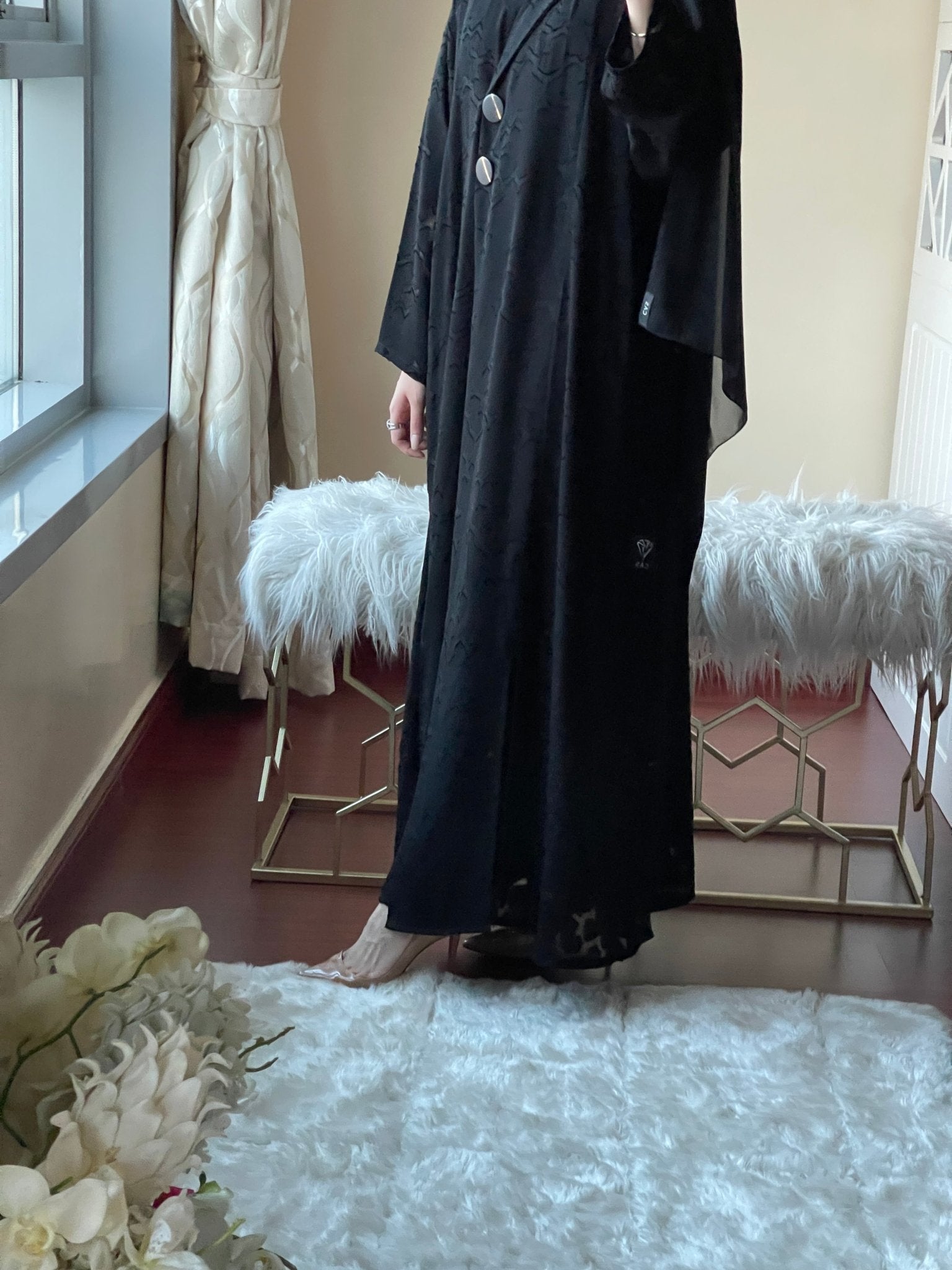 C - Black - Work - Abaya - Set - 56