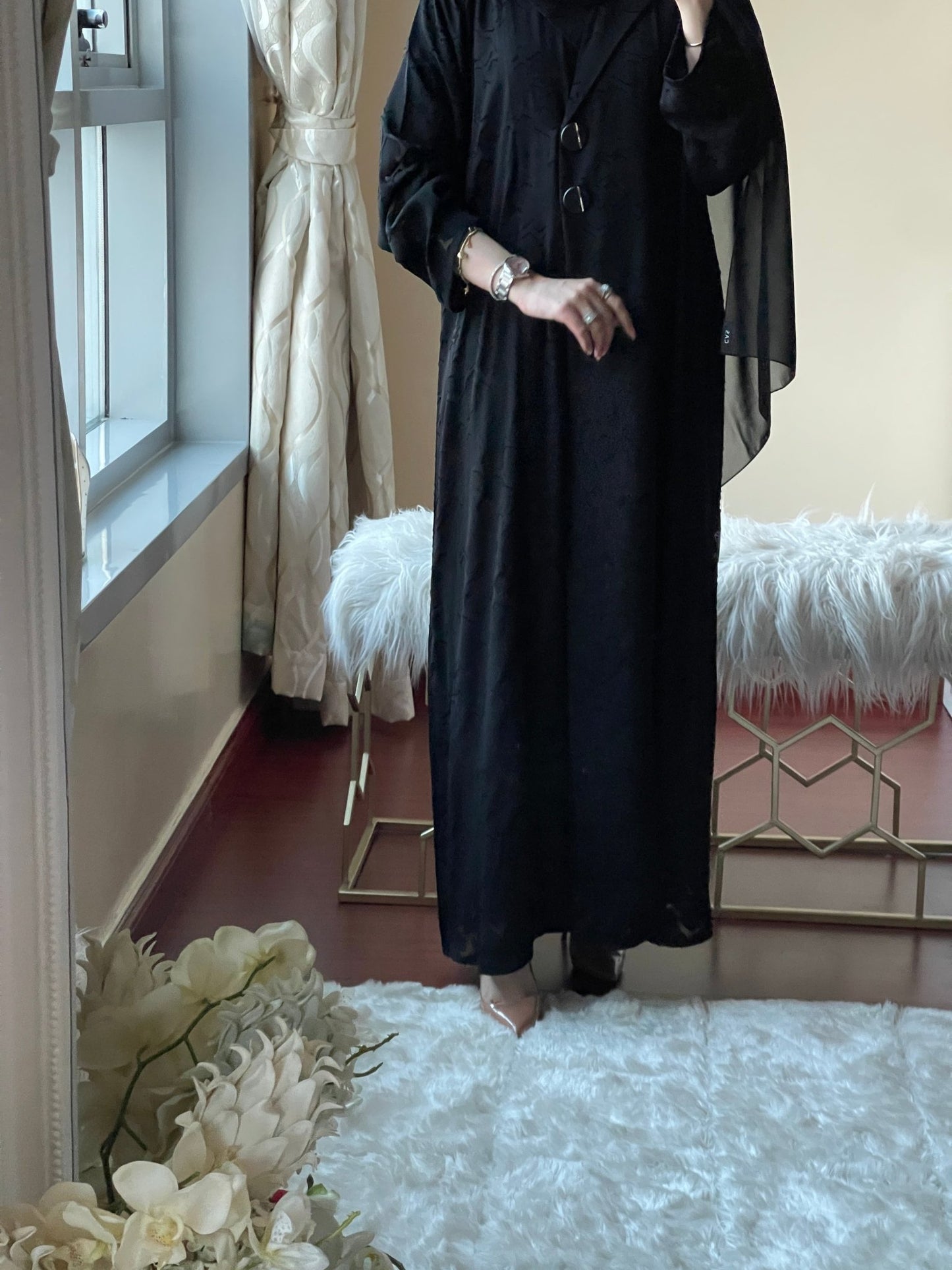 C - Black - Work - Abaya - Set - 56