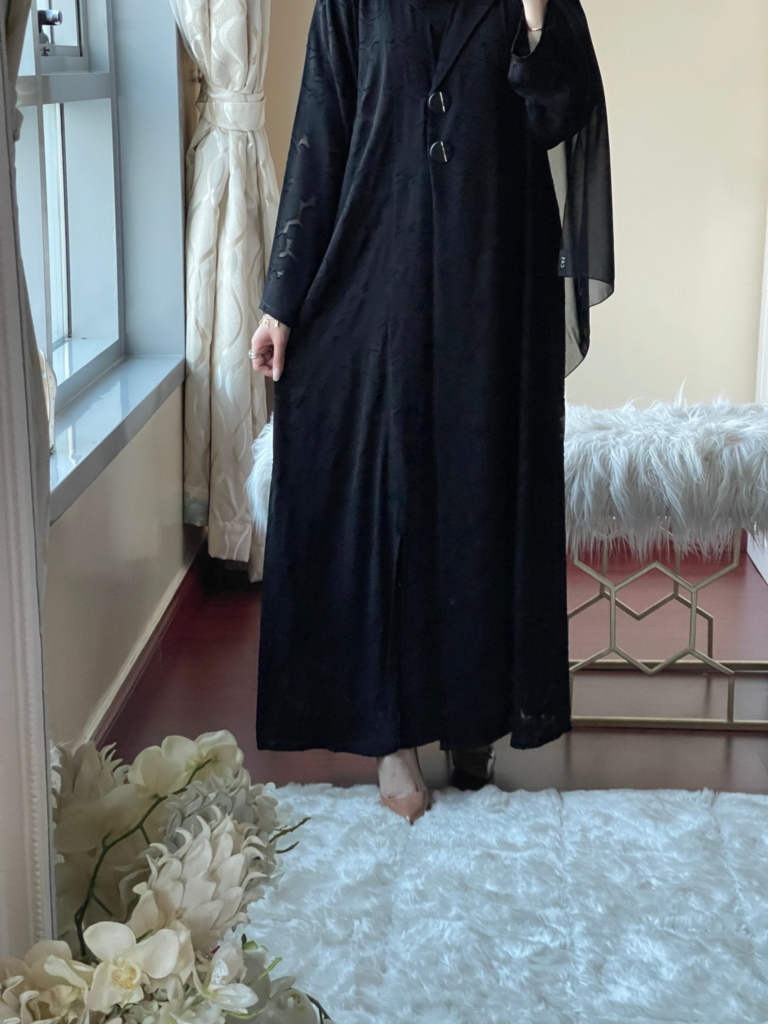 C - Black - Work - Abaya - Set - 56