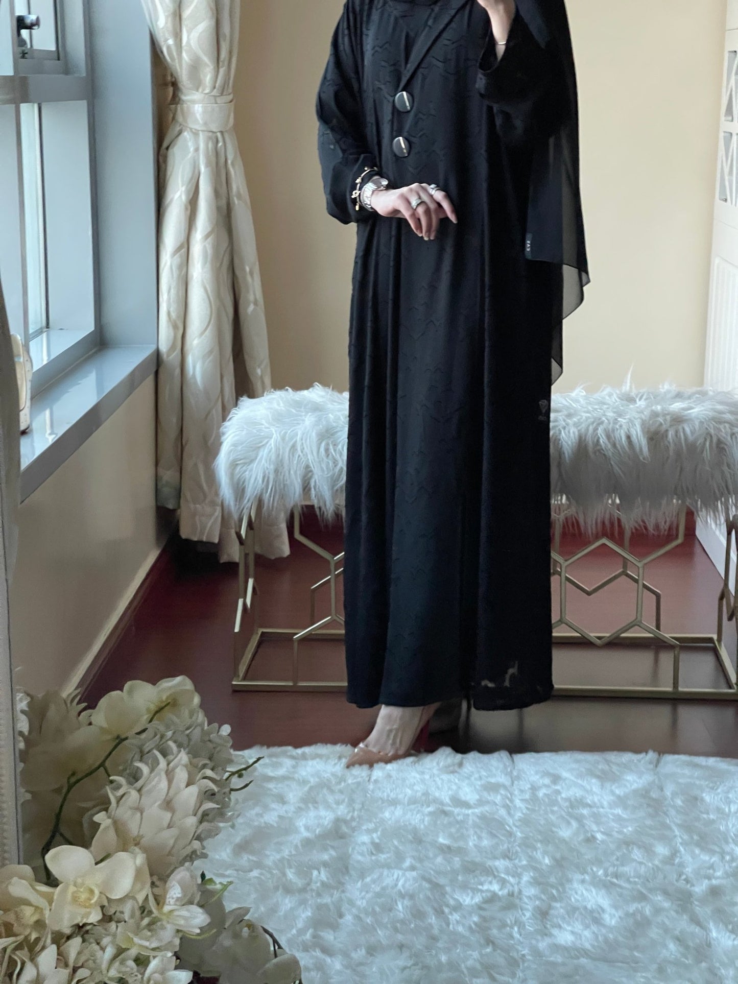 C - Black - Work - Abaya - Set - 56