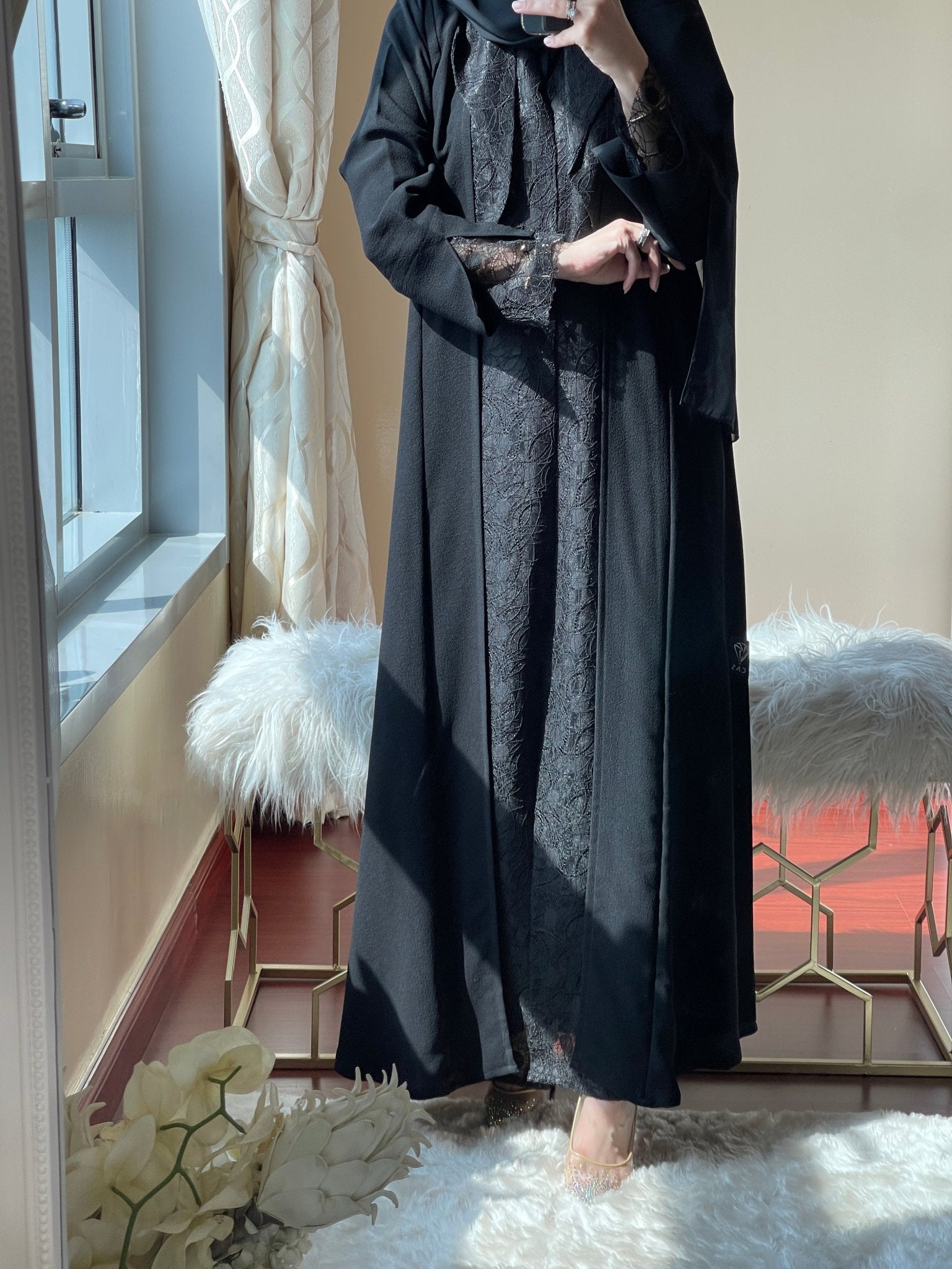 C - Black - Work - Abaya - Set - 58