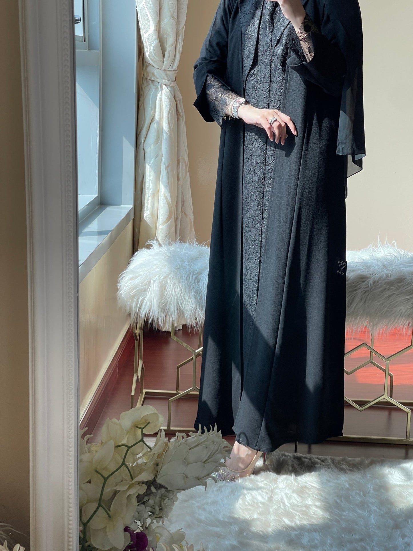 C - Black - Work - Abaya - Set - 58