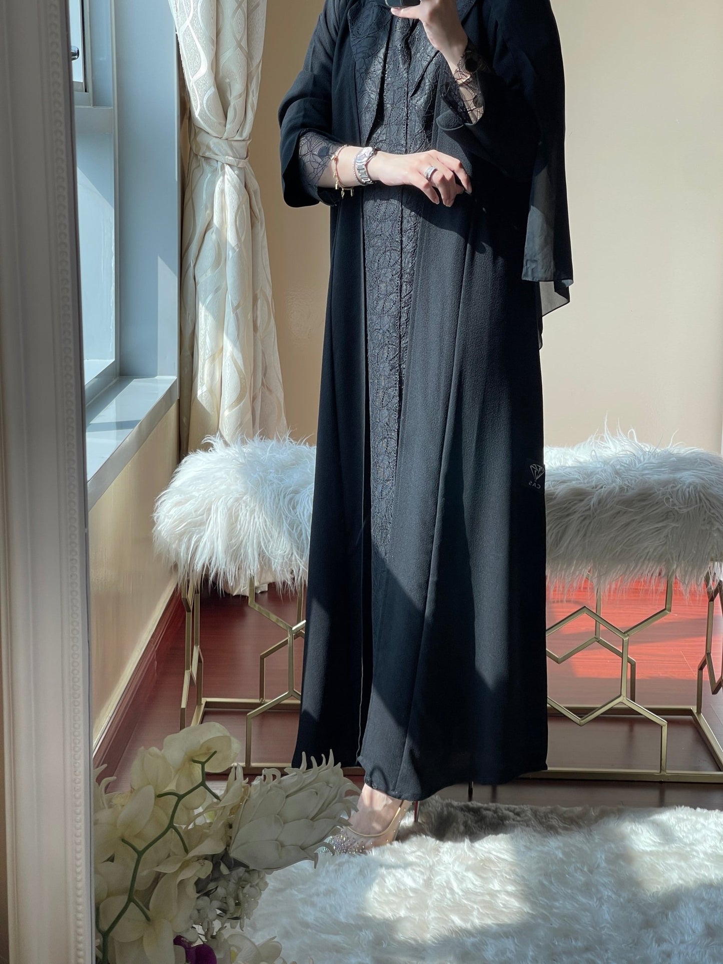 C - Black - Work - Abaya - Set - 58