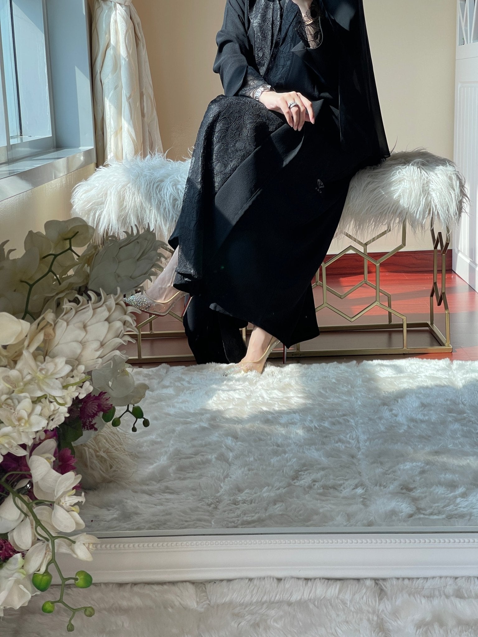 C - Black - Work - Abaya - Set - 58