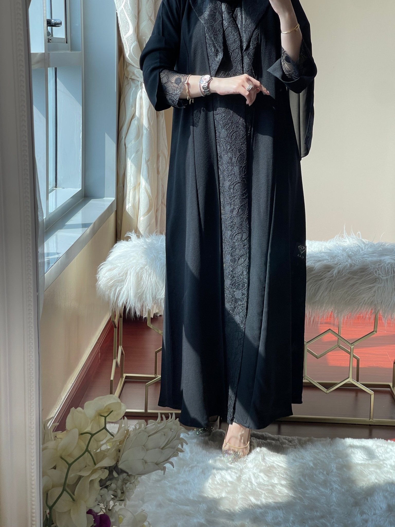 C - Black - Work - Abaya - Set - 58