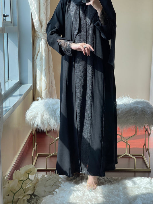 C - Black - Work - Abaya - Set - 58