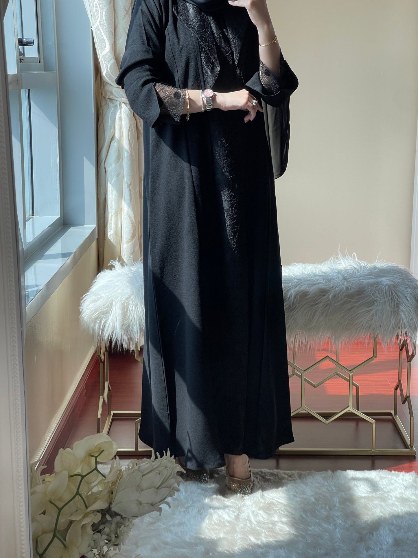 C - Black - Work - Abaya - Set - 58