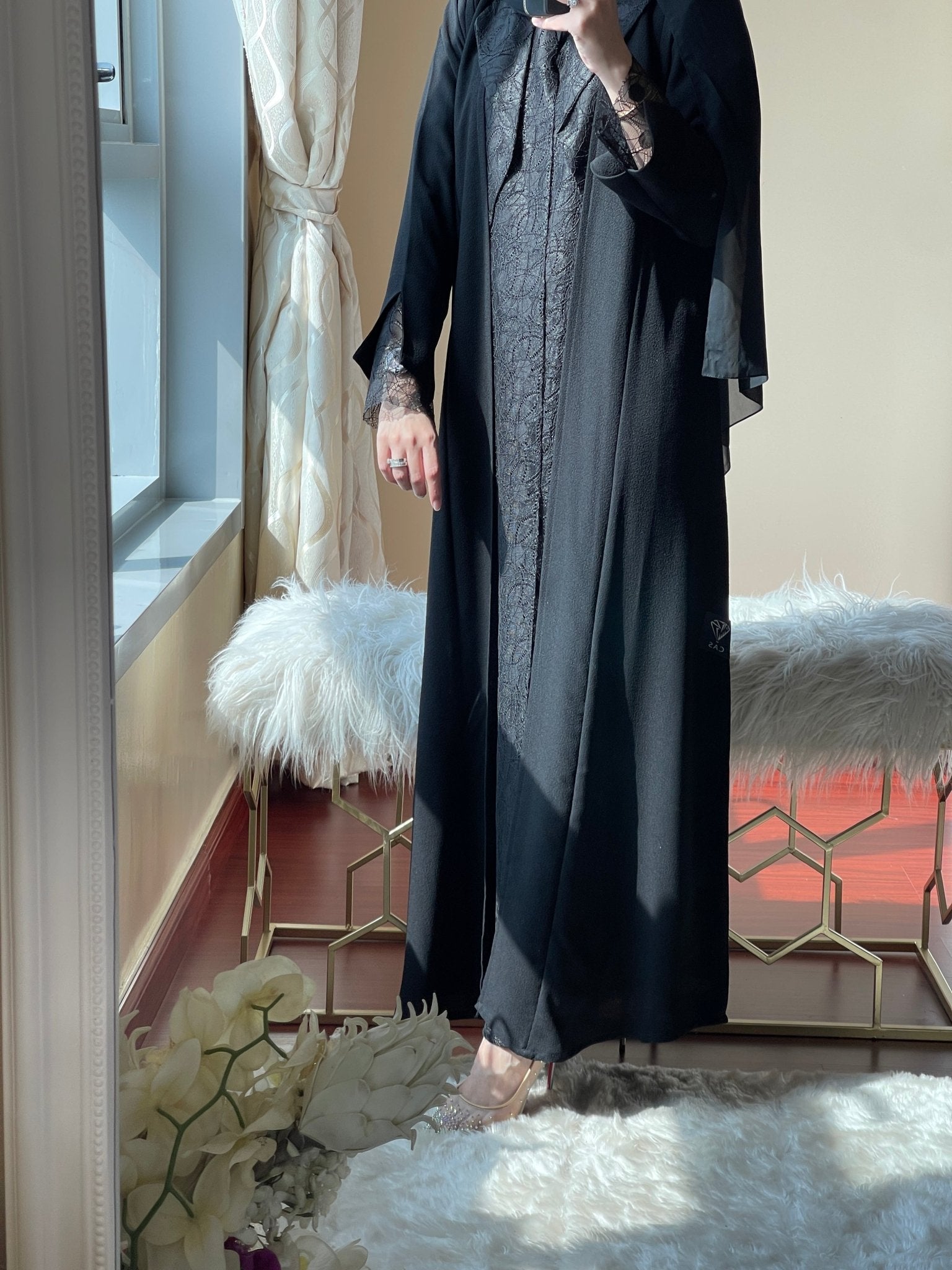 C - Black - Work - Abaya - Set - 58