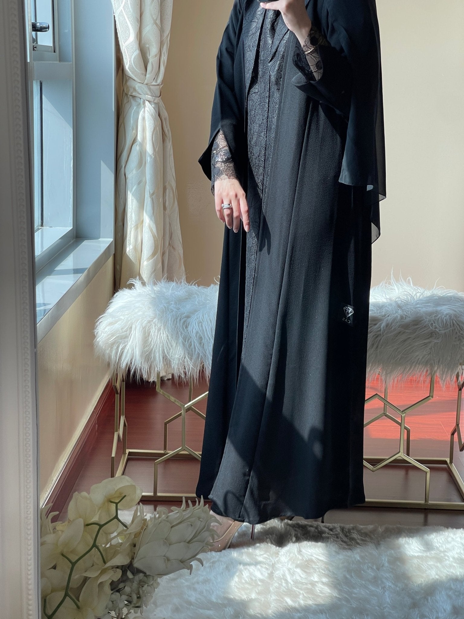 C - Black - Work - Abaya - Set - 58