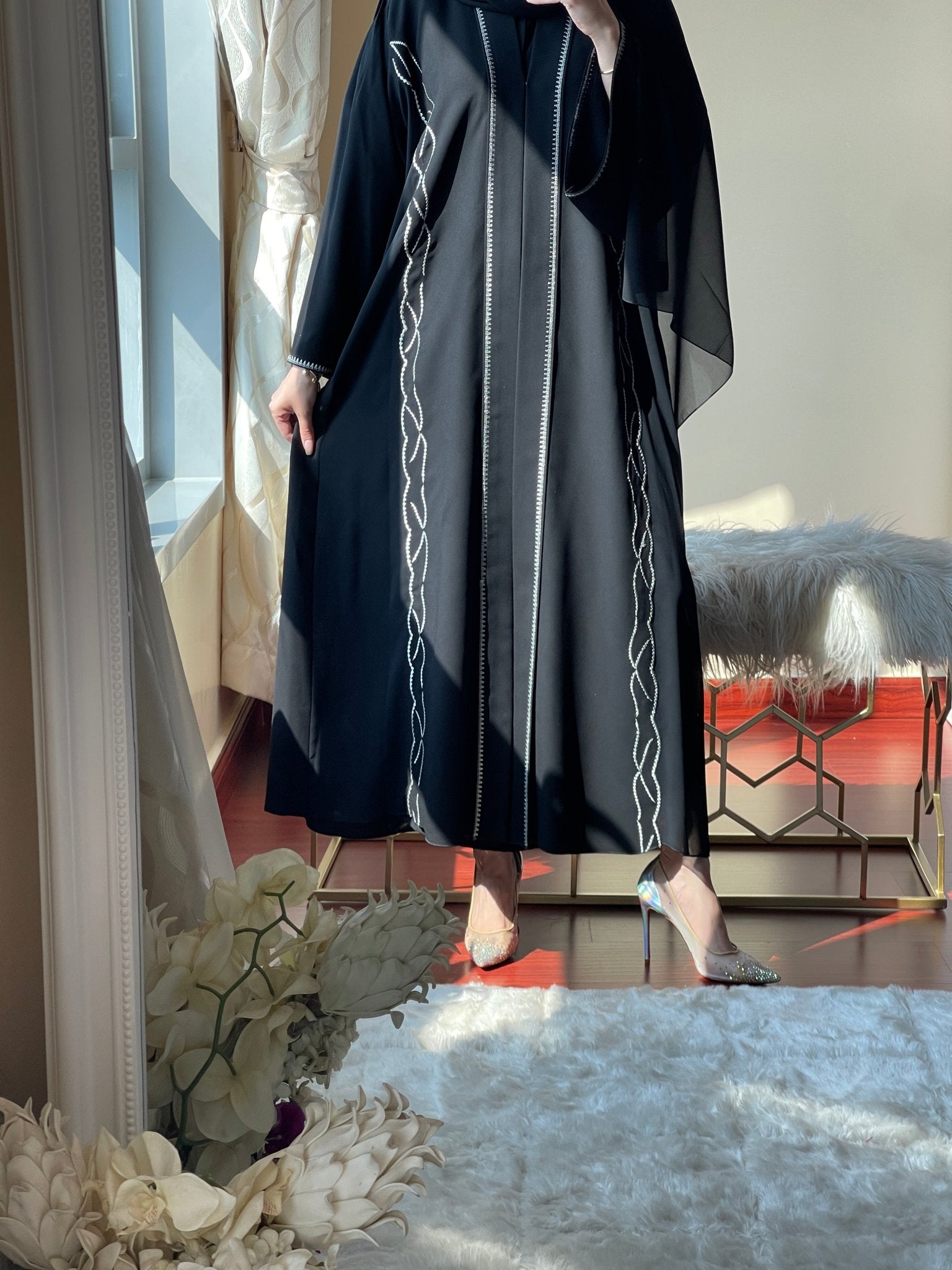 C - Black - Work - Abaya - Set - 59